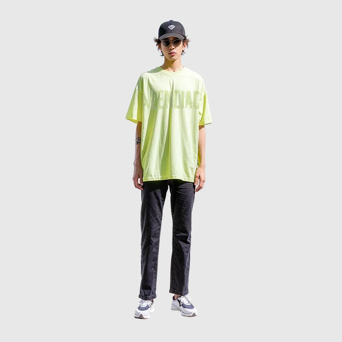 Balenciaga o1tr1nto1225 Tape Type T-Shirt Medium Fit in Neon Yellow Size US M / EU 48-50 / 2 - 4 Thumbnail