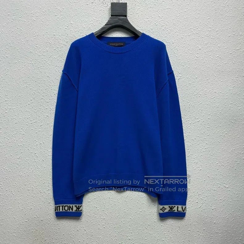Louis Vuitton Louis Vuitton Cuff Logo Blue Crew Neck Pullover Long Sleev Size US M / EU 48-50 / 2 - 1 Thumbnail