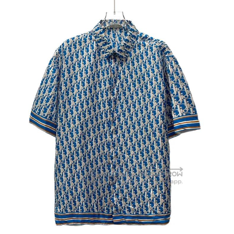 Dior Dior Blue logo jacquard full print mulberry silk lapel sin Size US XXS / EU 40 - 1 Thumbnail