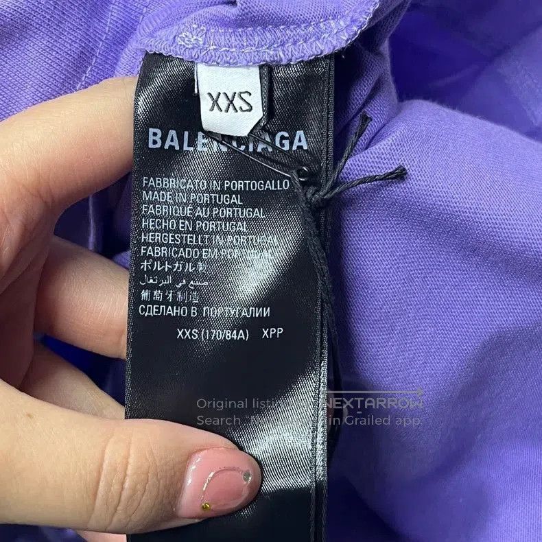 Balenciaga Balenciaga Purple Logo Print Short Sleeve T-shirt. Size US XXS / EU 40 - 6 Thumbnail