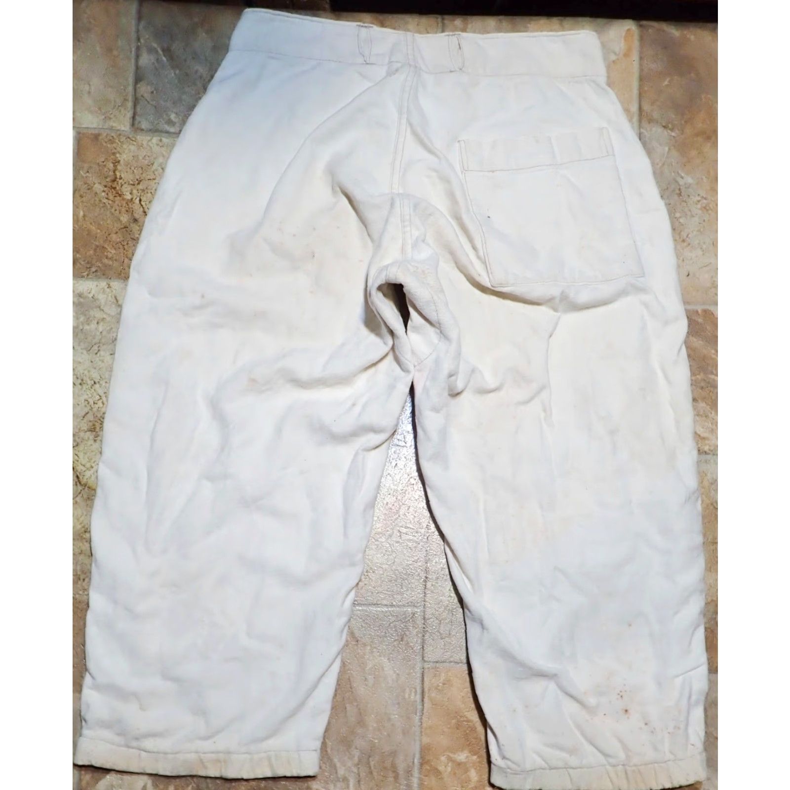 Vintage VINTAGE 40s 50s Flannel Cotton Baseball Uniform Pants Red Piping Sz 30 Cream White Mens Size US 30 / EU 46 - 2 Thumbnail