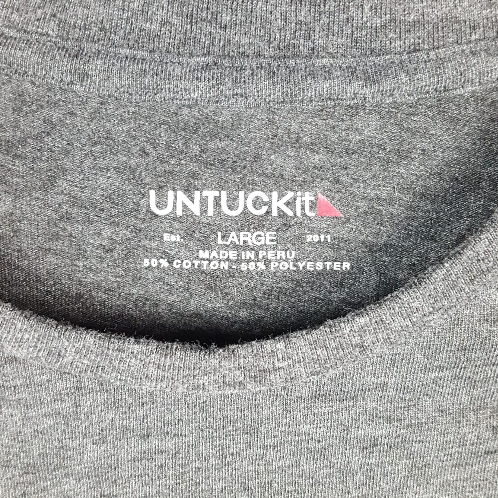 UNTUCKit UNTUCKit T-Shirt, Gray, Breathable, Lightweight, Moisture Wicking, Athletic, Size L, Crew Neck, Short Sleeve, Logo, Embroidered, Cotton, Regular, Men Size US L / EU 52-54 / 3 - 6 Thumbnail
