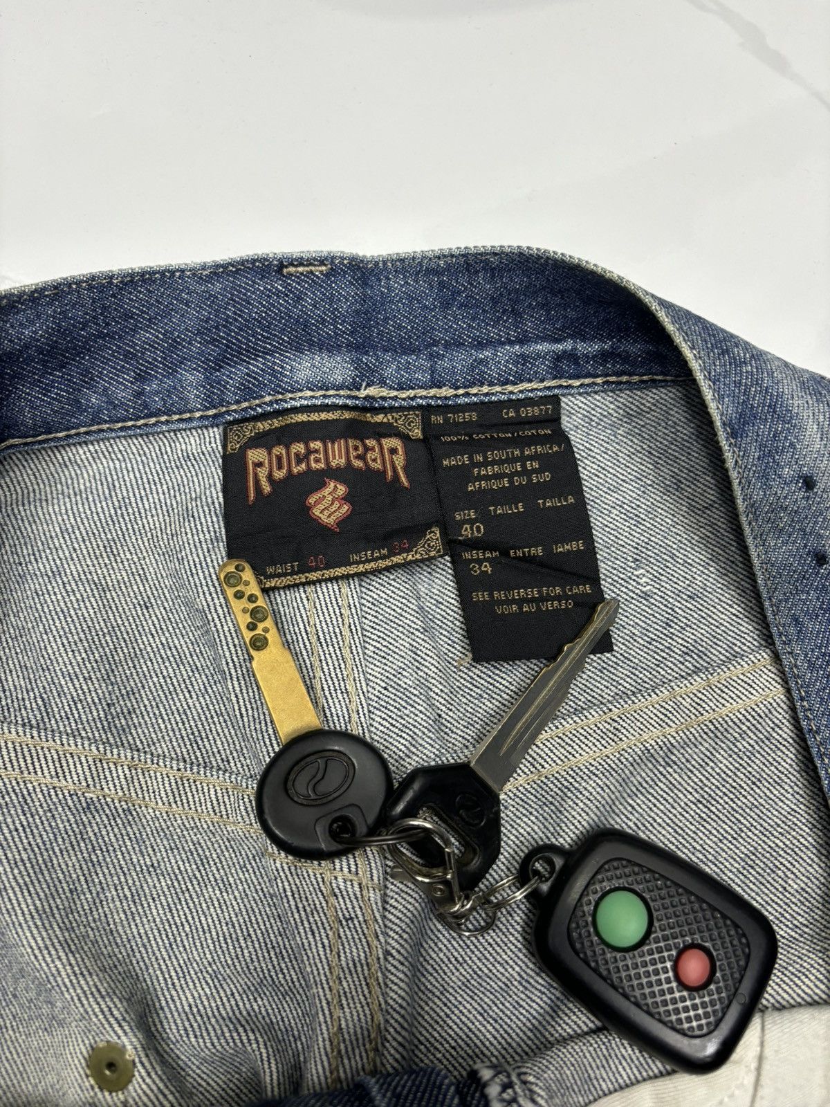 JNCO × Rocawear × Vintage VINTAGE ROCAWEAR BAGGY JEANS DISTRESS RIPS DENIM JEANS Size US 38 / EU 54 - 9 Thumbnail