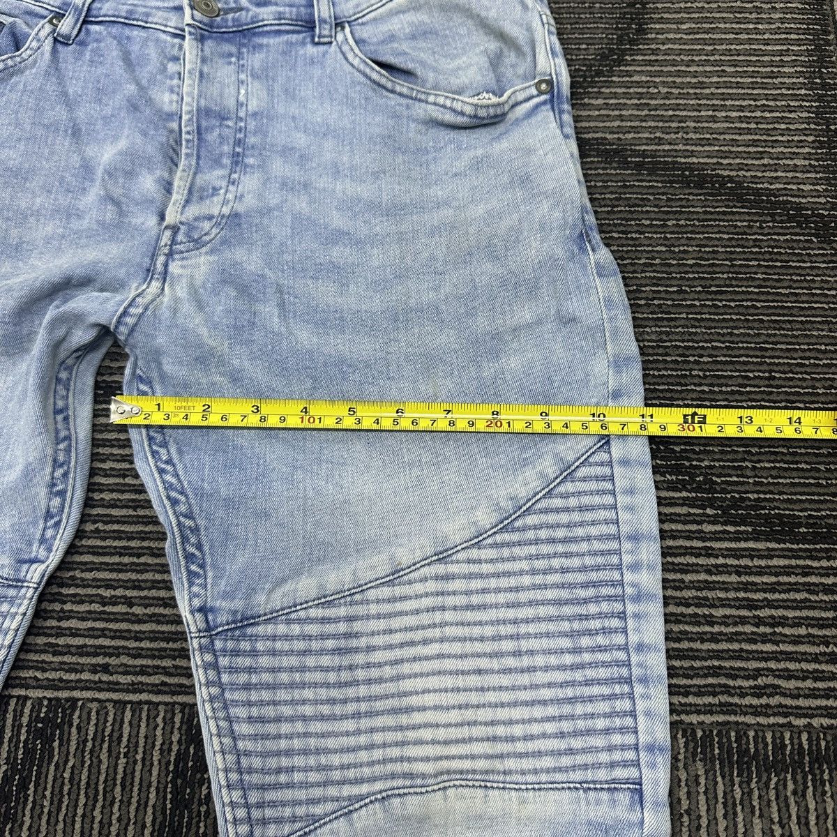 H&M Faded H&M Divided Skinny Biker Jeans Balmain Paris Style Size US 34 / EU 50 - 13 Thumbnail