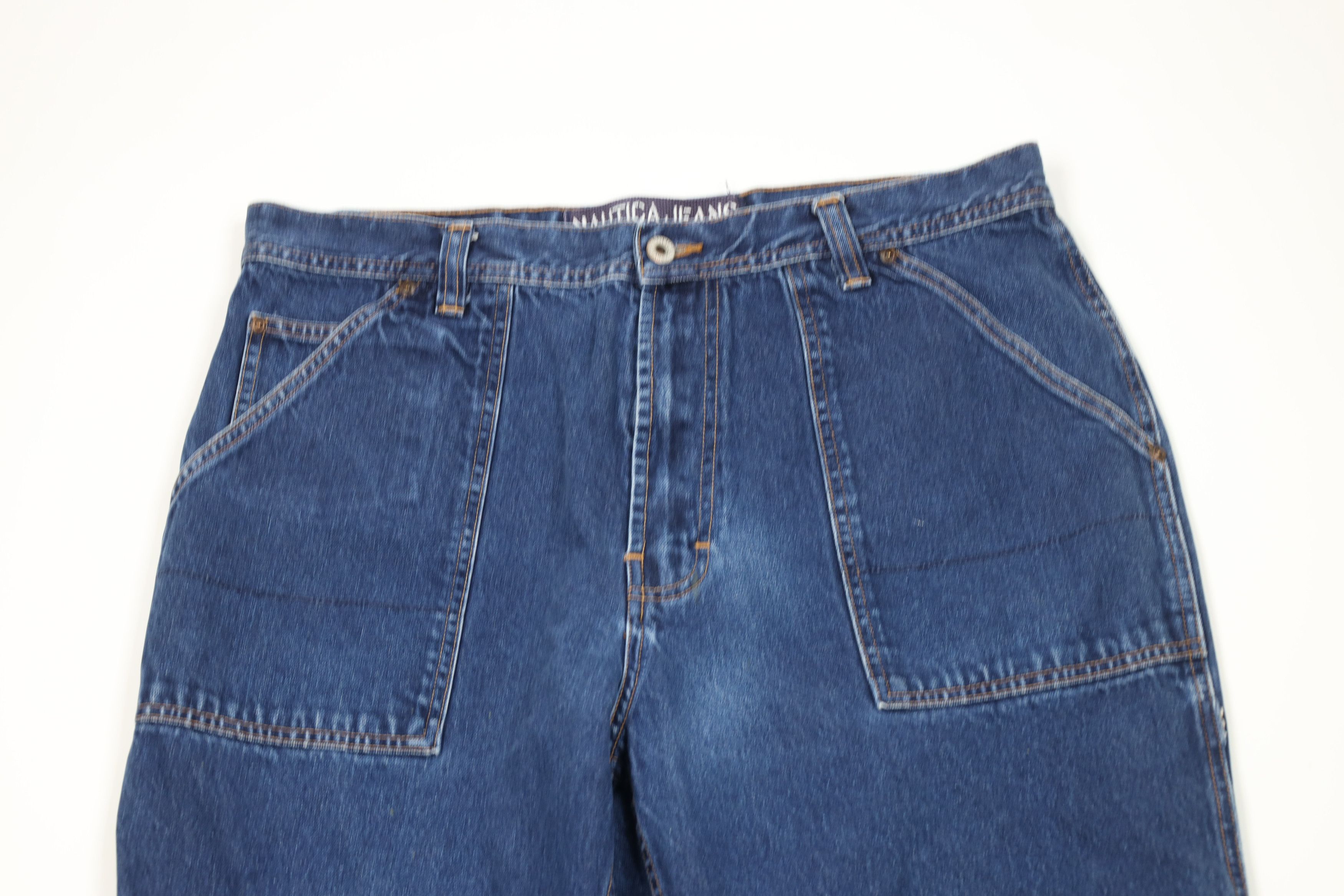 Nautica Vintage 90s Nautica Baggy Big Pocket Wide Leg Denim Jeans Size US 36 / EU 52 - 2 Thumbnail
