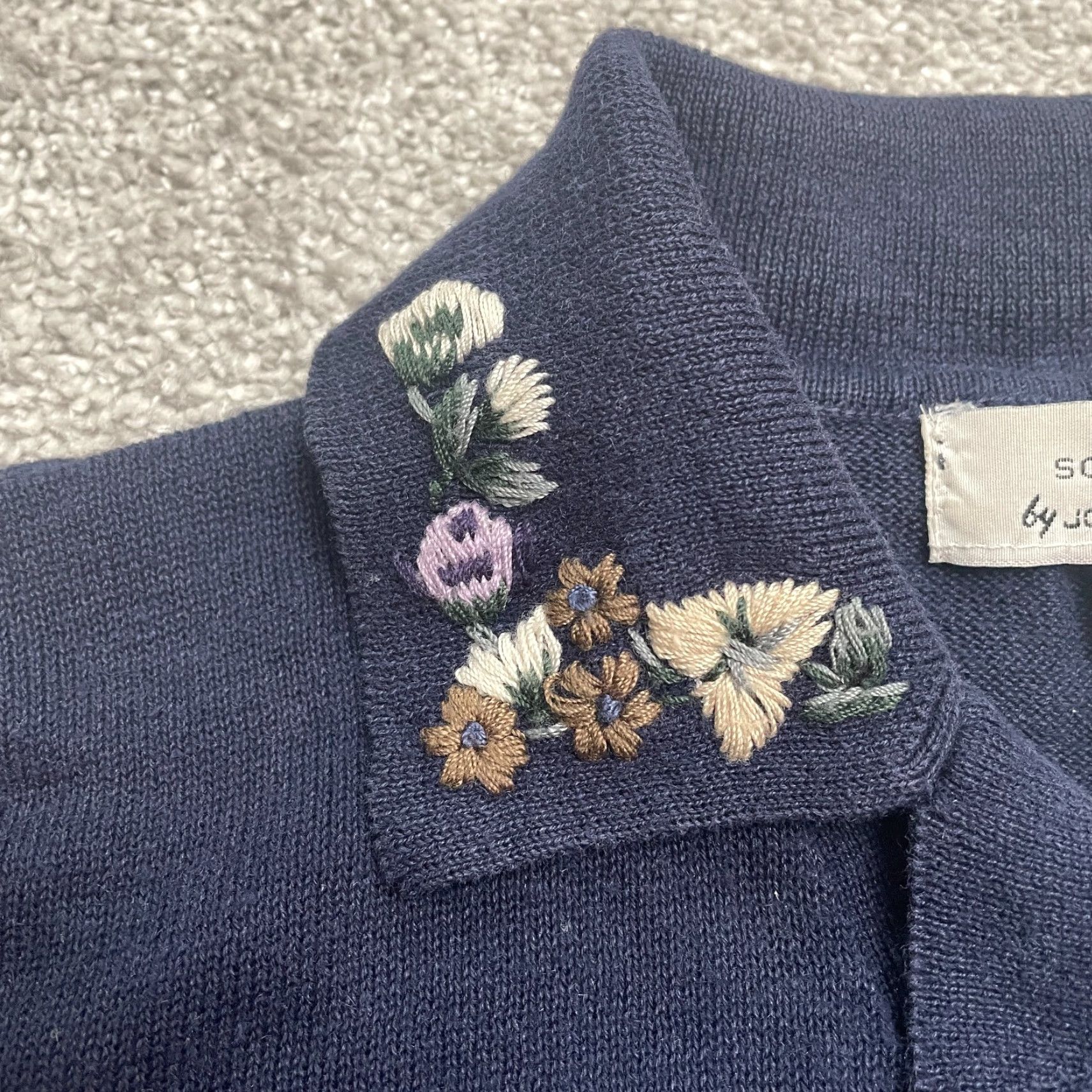 Vintage VINTAGE Jonathan Martin Sweater Cardigan Women 10 Blue Embroidered Knit Cotton Ramie Short Sleeve Classic Designer Women Size L / US 10 / IT 46 - 4 Thumbnail