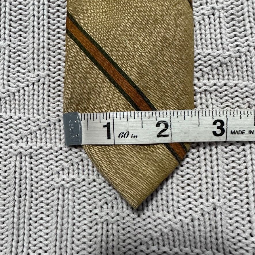 Vintage Vintage gold brown striped men's tie Size ONE SIZE - 5 Thumbnail