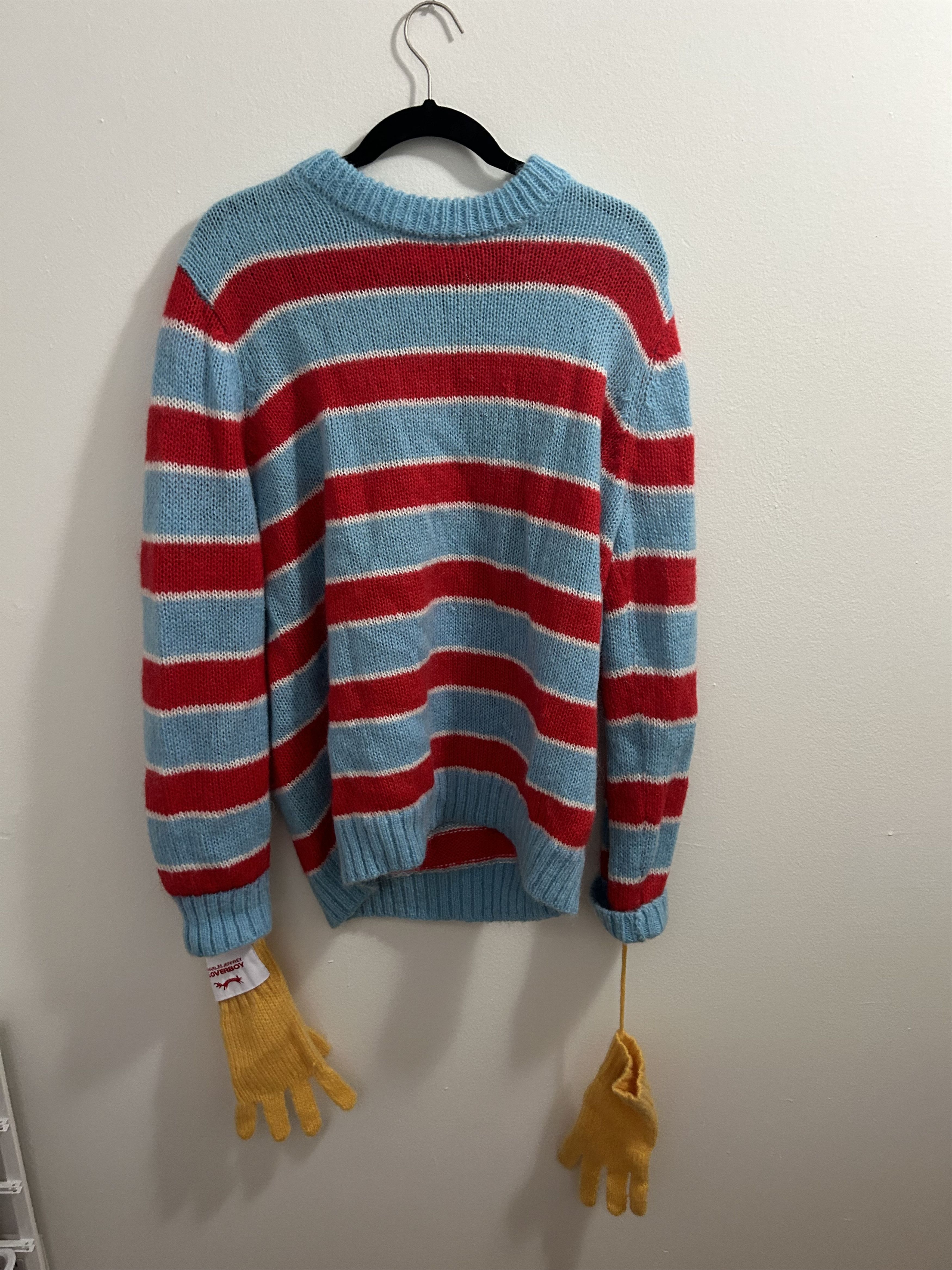 image of Charles Jeffrey Loverboy Glove Sweater in Striped, Men's (Size Medium)