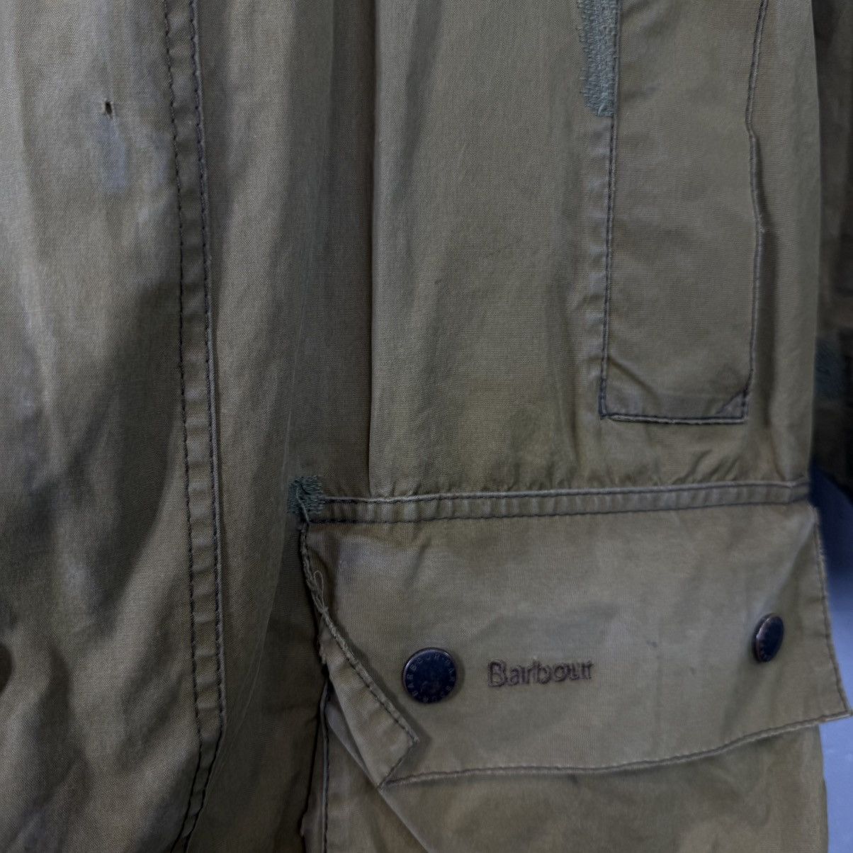 Barbour Vintage Barbour Waxed Trench Coat Jacket Size US L / EU 52-54 / 3 - 9 Thumbnail