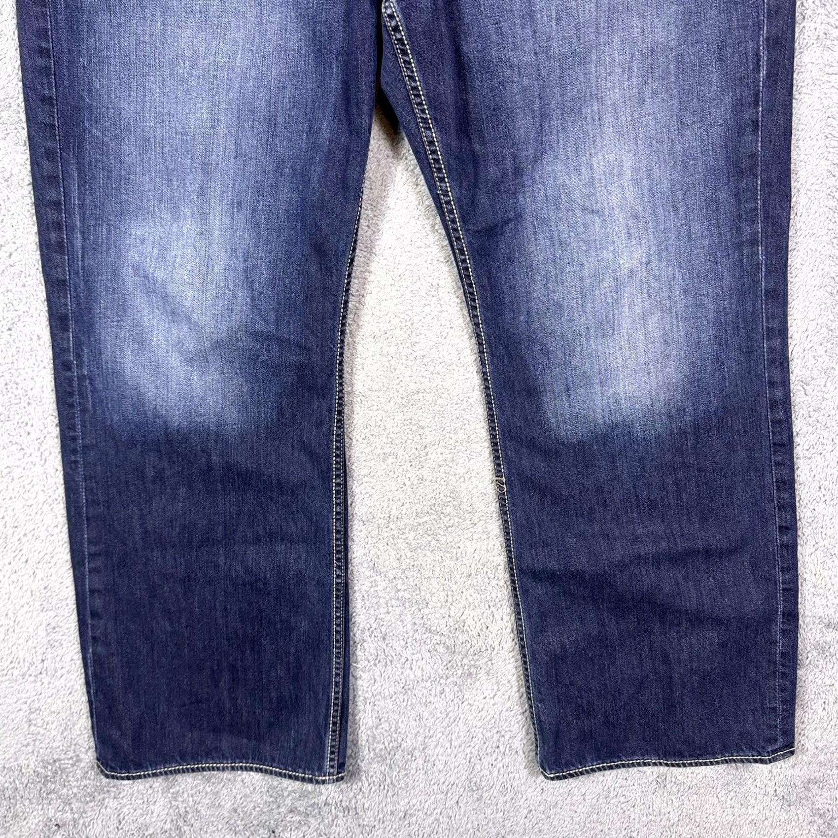 Vintage BKE Tyler Jeans Men 40R Dark Whisker Buckle Utility Wide Leg Baggy 100% Cotton Size US 40 / EU 56 - 3 Thumbnail