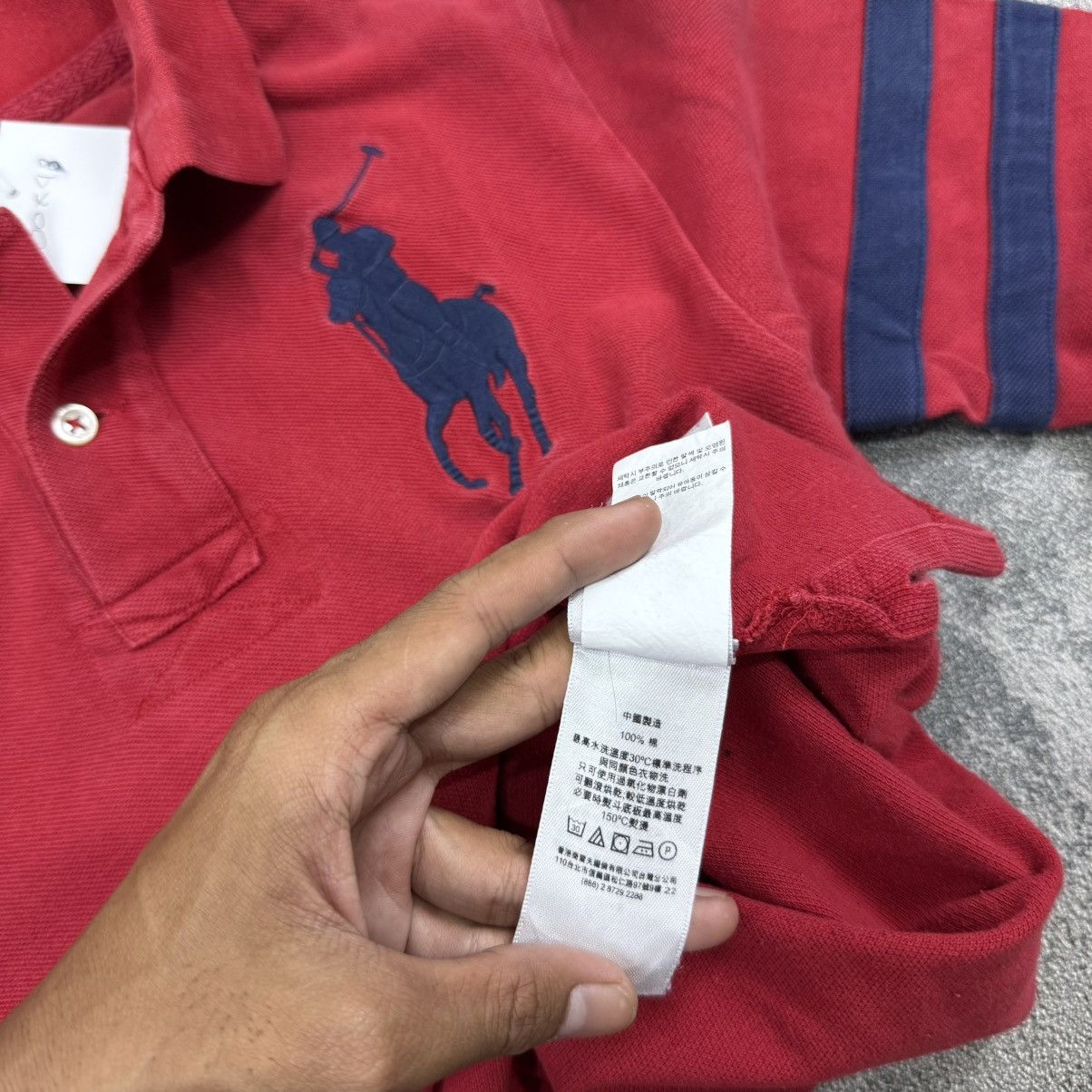 Polo Ralph Lauren POLO RALPH LAUREN red 2bar long poloshirt Size US S / EU 44-46 / 1 - 7 Thumbnail