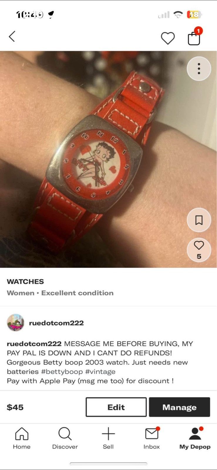 Other Vintage betty boop 2003 watch Size ONE SIZE - 1 Preview