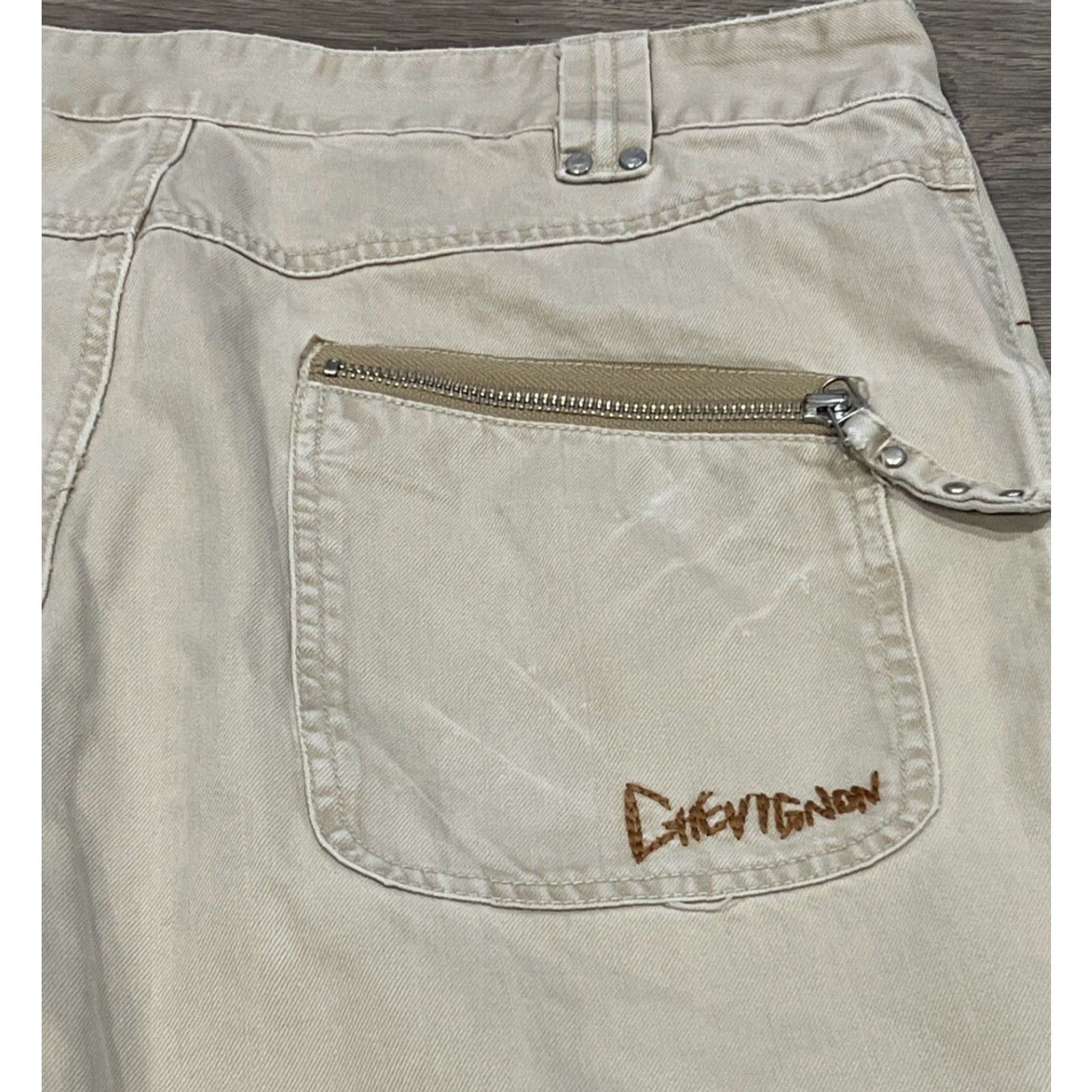 Vintage VINTAGE CHEVIGNON Denim Shorts Casual Cargo 30 Khaki Blue 80s 90s American Mens Size US 30 / EU 46 - 2 Thumbnail