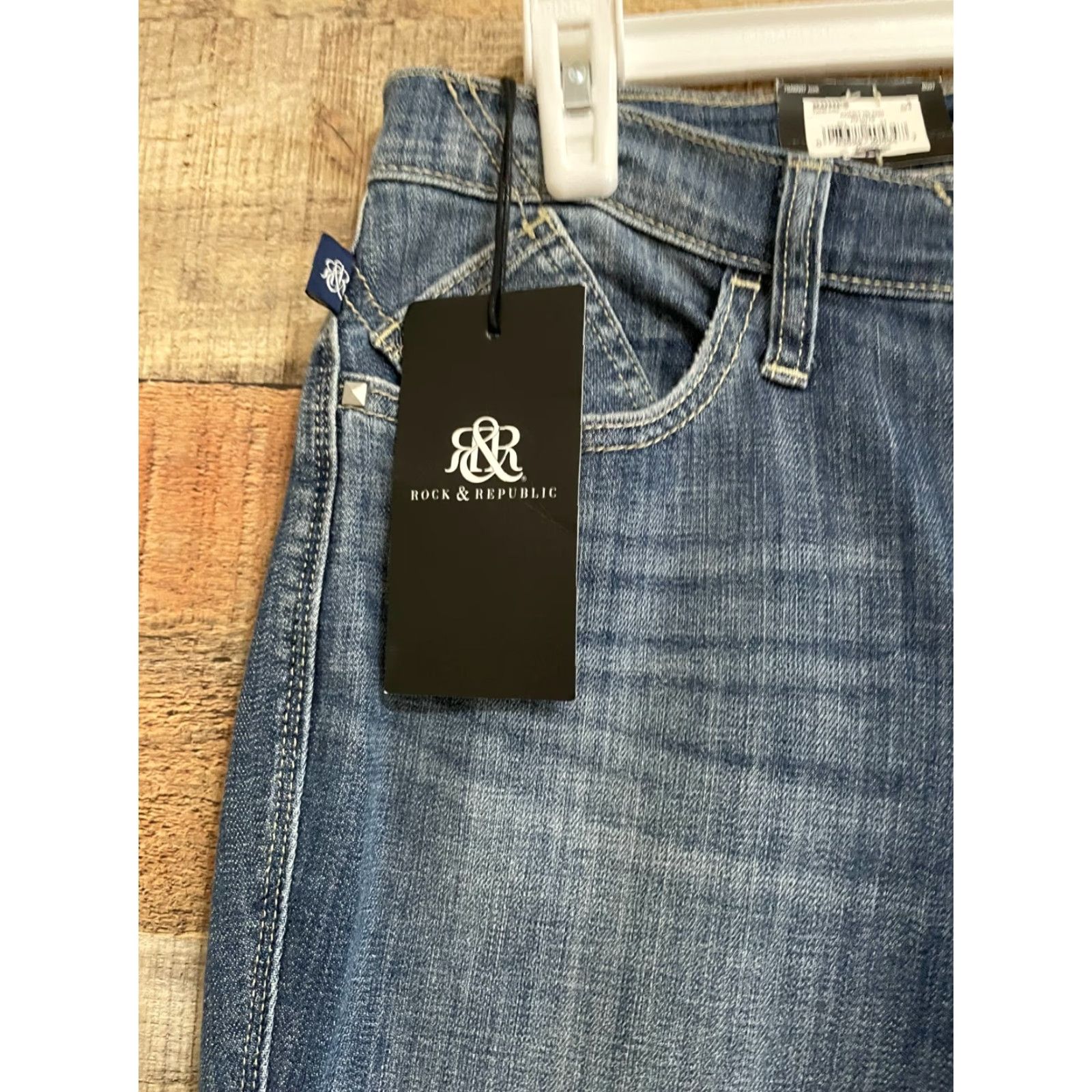 Vintage Rock & Republic Capri Jeans Shirt? Wait. Size 30" / US 8 / IT 44 - 2 Thumbnail