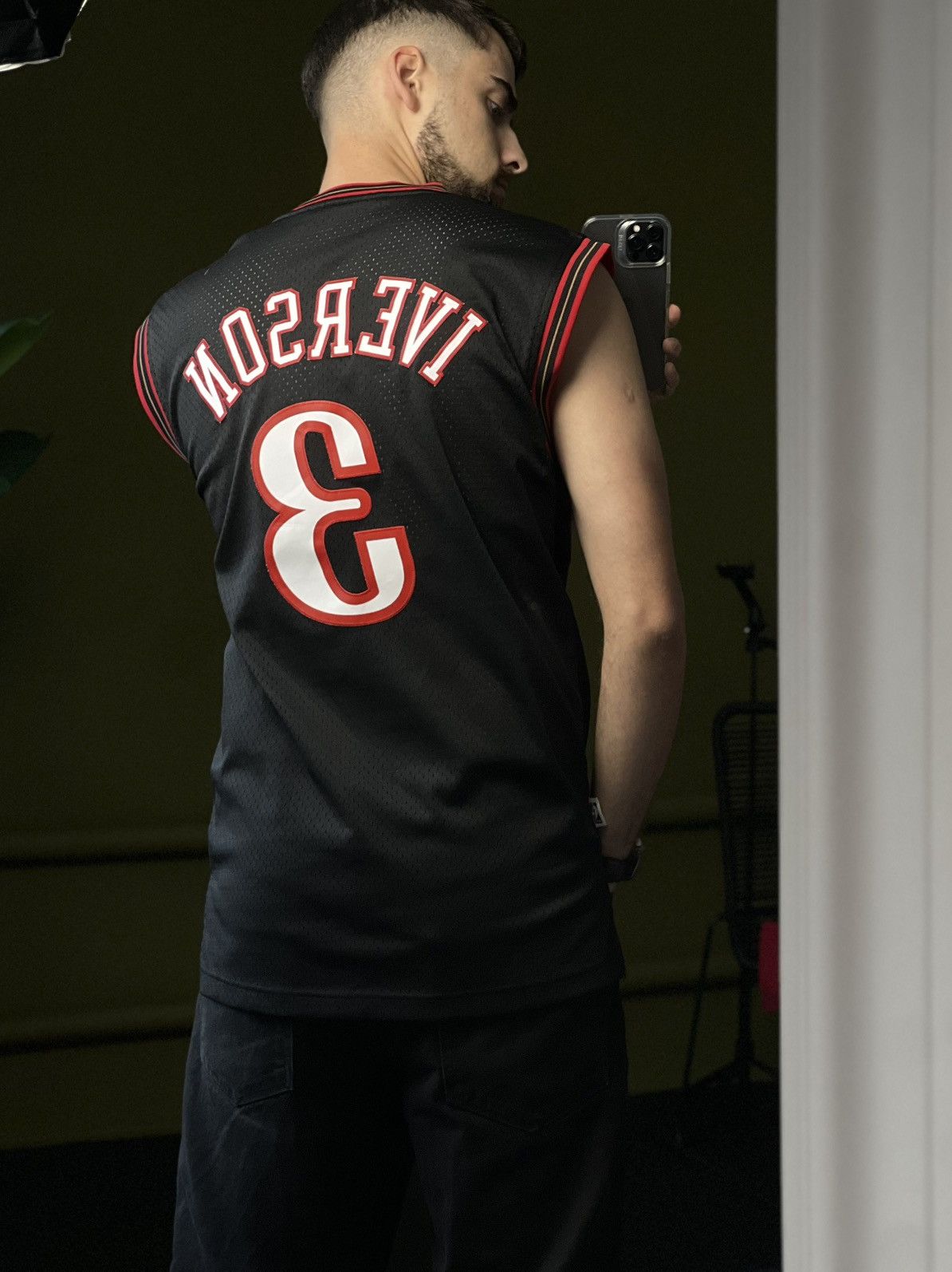 Adidas × NBA Adidas NBA Iverson #3 76ers Jersey Black Size S Size US S / EU 44-46 / 1 - 2 Thumbnail