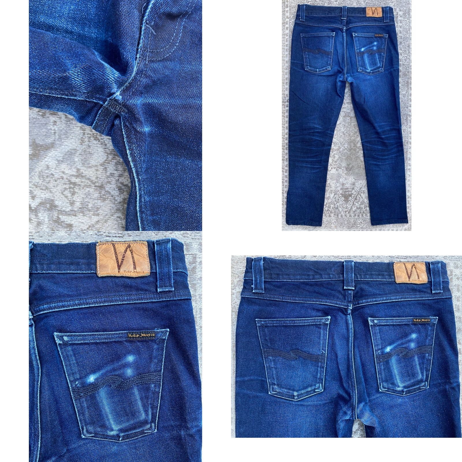 Nudie Jeans Nudie Jeans Lean Dean Jeans Blue 32x32 Zip Regular 5-Pocket Denim Hipster City Distressed Raw Organic Cotton Blend Men’s Size US 32 / EU 48 - 8 Thumbnail