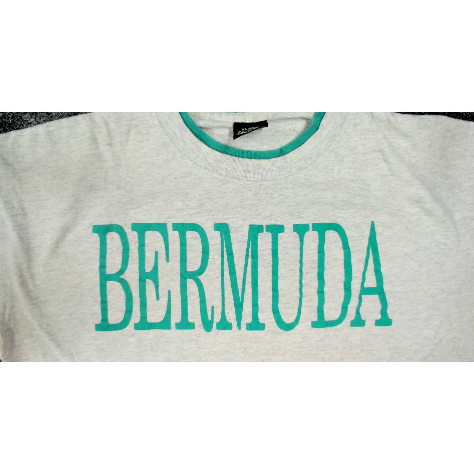 Vintage Vintage 1990s Single Stitch Bermuda Puff Print Boxy Tee Size US L / EU 52-54 / 3 - 13 Thumbnail