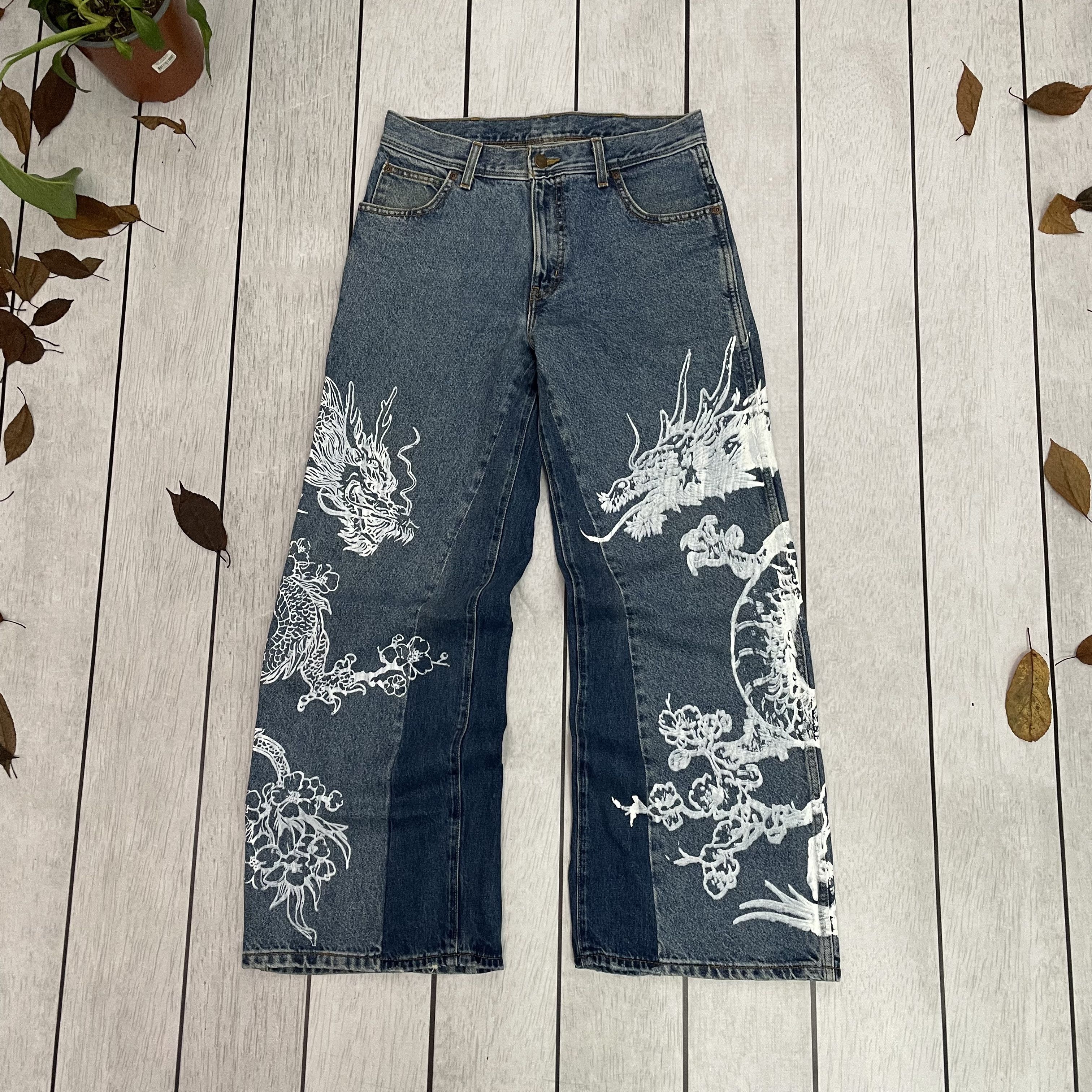 Wrangler Custom Wrangler baggy Jeans japanese style Y2K Alt 1of1 Size US 32 / EU 48 - 4 Thumbnail