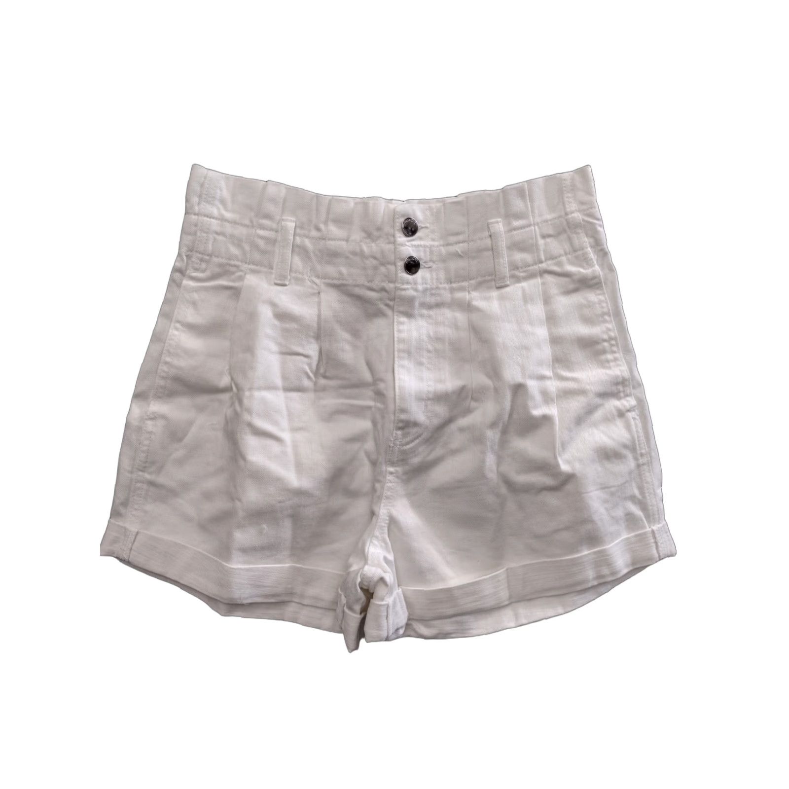 Forever 21 FOREVER 21 Denim Shorts Ivory 30 Women's Denim Shorts with Cuffed 2-Button Closure Belt Loops Mid Rise Size 30" / US 8 / IT 44 - 1 Thumbnail