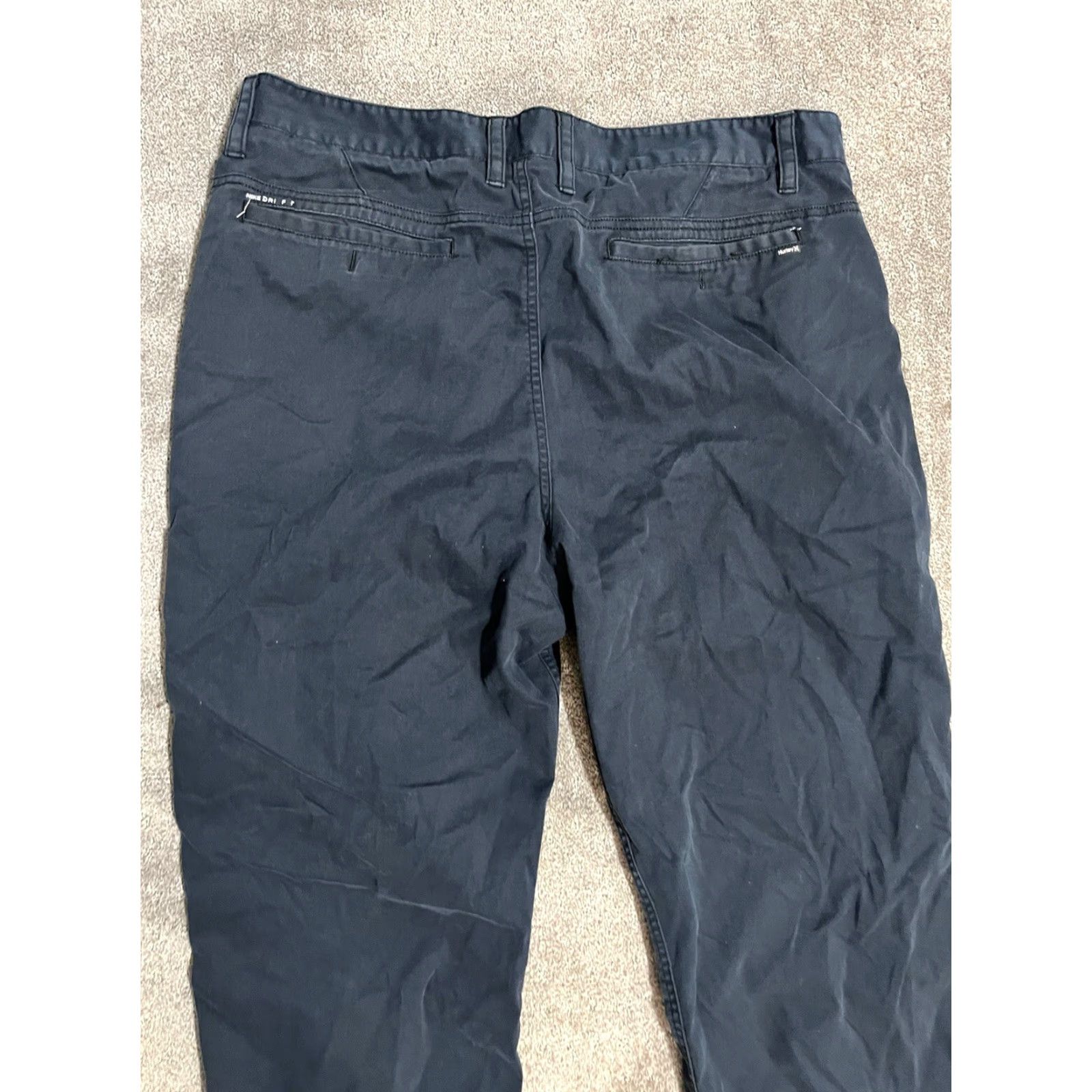Hurley Hurley Chino Pants Mens 40 Blue Solid Straight Leg Flat Front Workwear Size US 40 / EU 56 - 2 Thumbnail