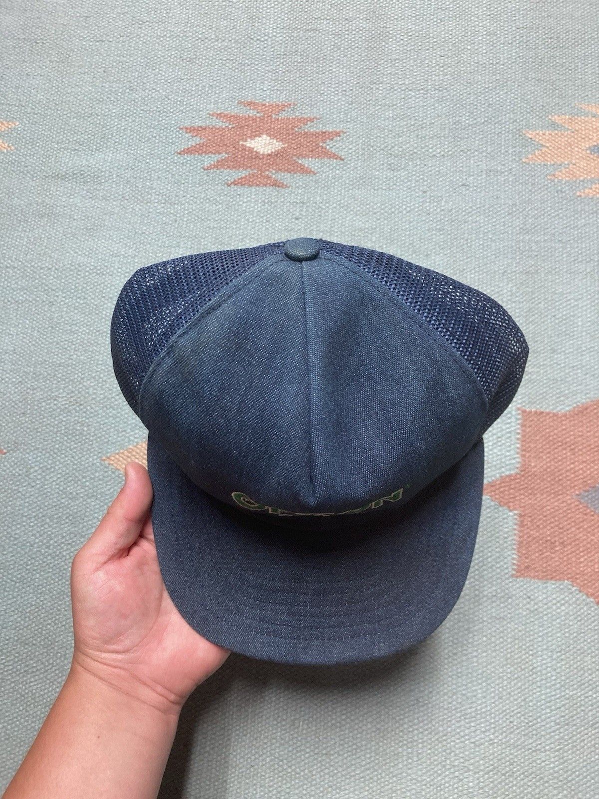 Vintage Vintage 80s trucker hat option action denim dark wash USA Size ONE SIZE - 3 Thumbnail