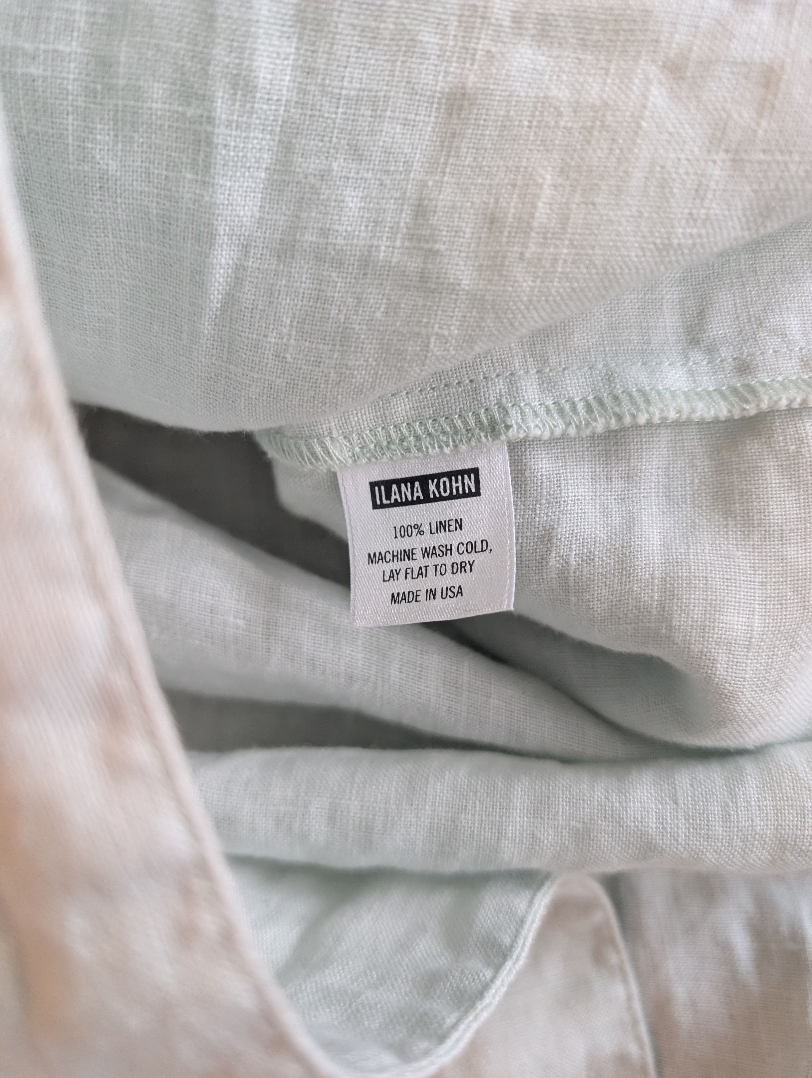 Ilana Kohn Ilana Kohn 100% Linen Shirt Dress Mint Made in USA Size S / US 4 / IT 40 - 4 Thumbnail