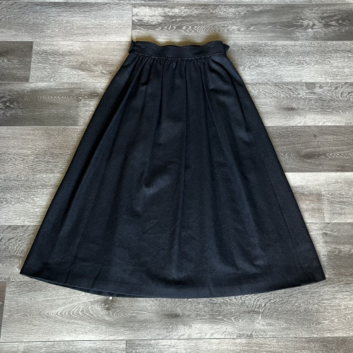 Vintage Vintage 80s Lodenfrey Pure New Wool Pleated Black Maxi Skirt Size 26" / US 2 / IT 38 - 2 Thumbnail