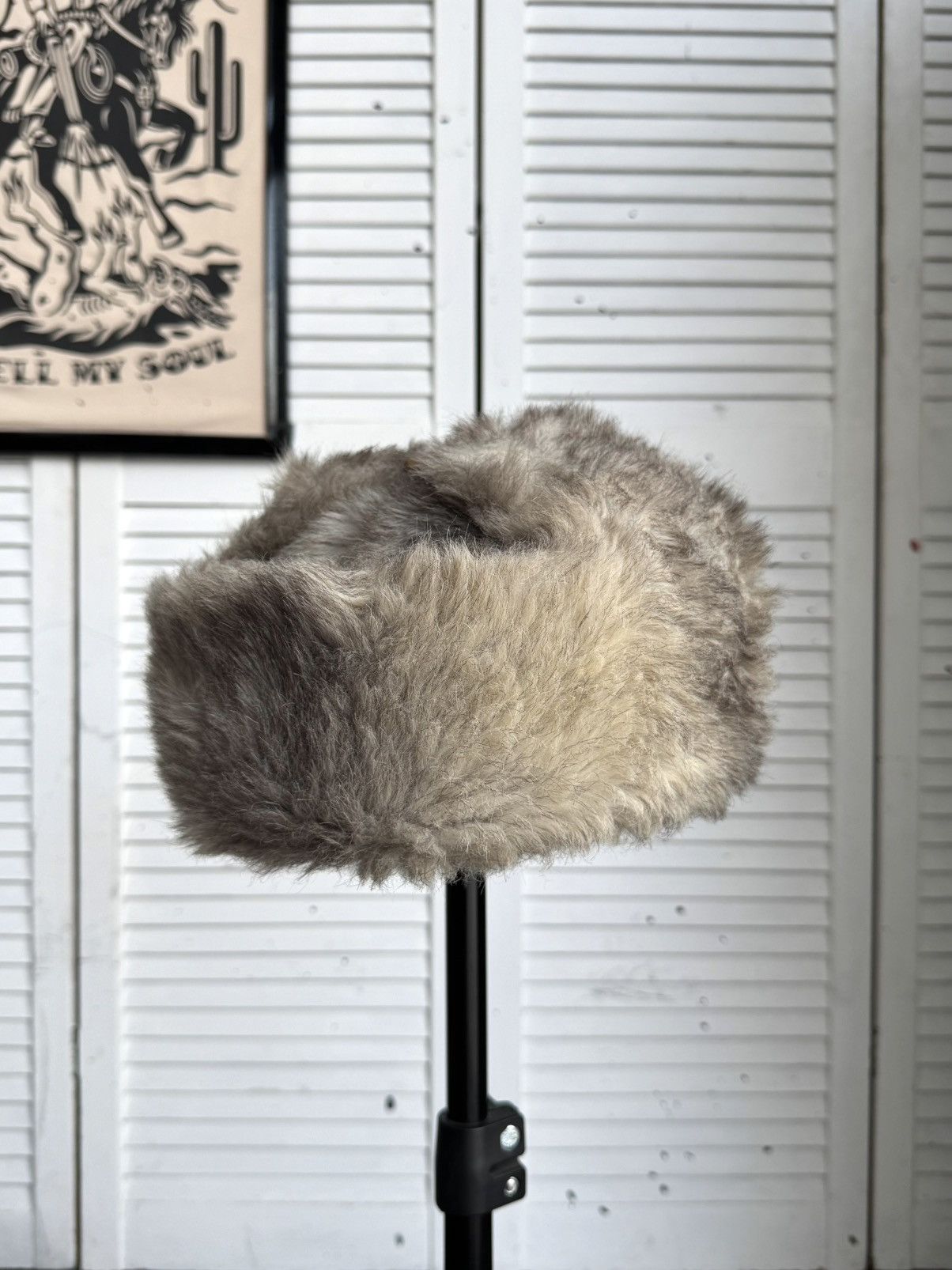 Vintage Vintage Faux Fur Ushanka Trapper Hat Gray Soviet Style 80s Size ONE SIZE - 8 Thumbnail