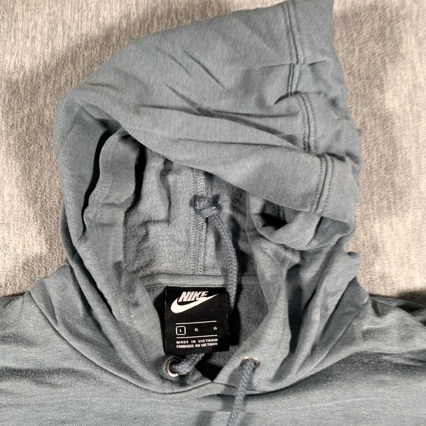 Nike Nike Hoodie Mens Large Gray Pullover Swoosh Kangaroo Pocket Graphic Print Logo Sweatshirt Size US L / EU 52-54 / 3 - 4 Thumbnail