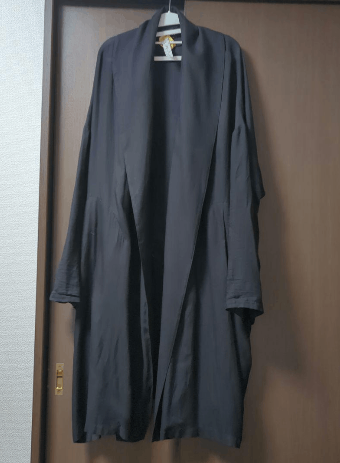 image of Yohji Yamamoto S'yte Tencel Round Collar Gown in Black, Men's (Size Medium)