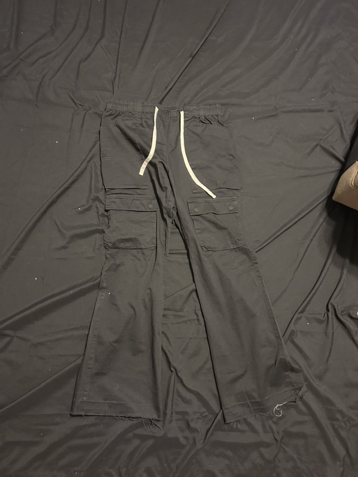 Japanese Brand Baggy Black Pants Long Drawstrings Size US 32 / EU 48 - 1 Thumbnail