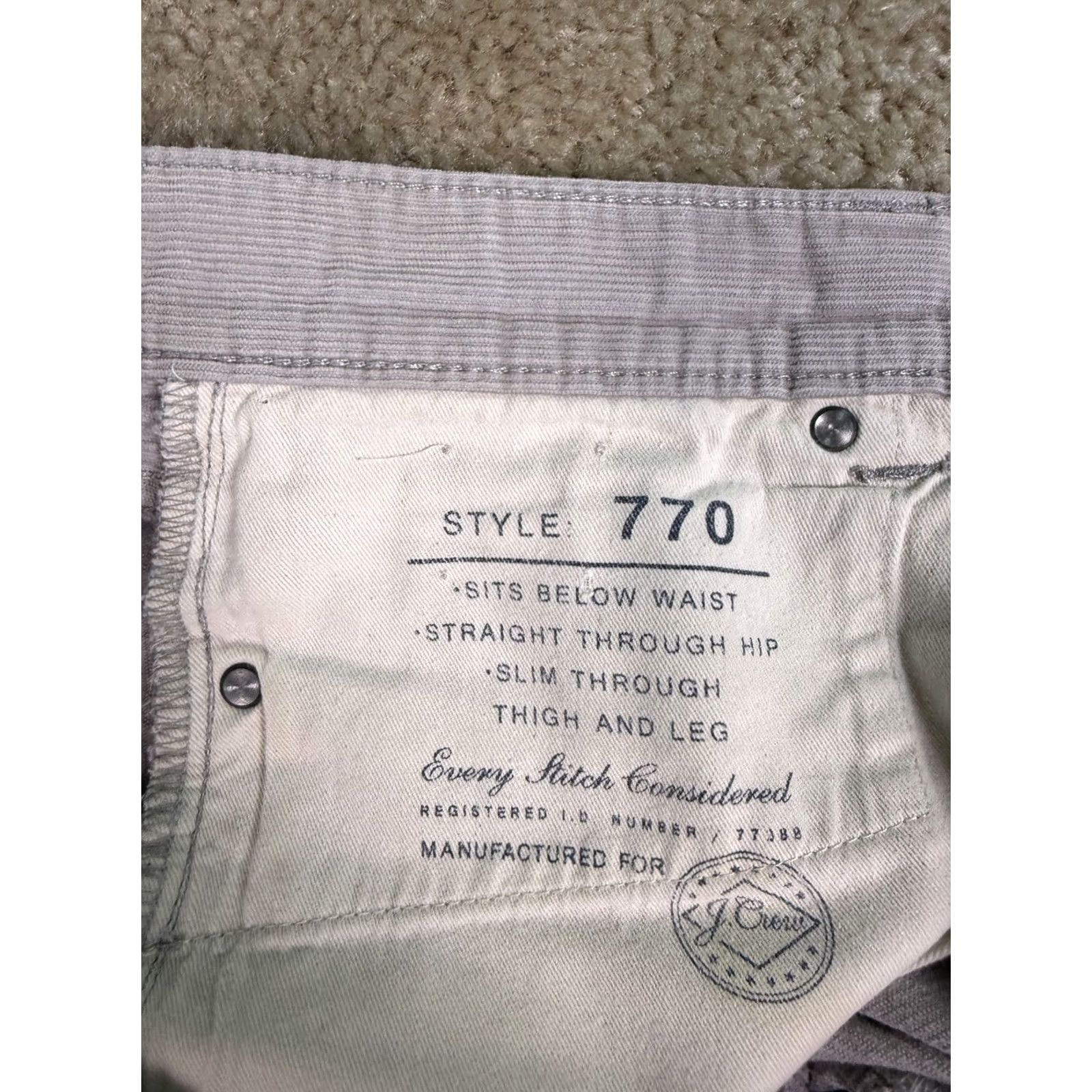 J.Crew J Crew Mens Corduroy Pants Gray Straight Leg Size 30x30 Style 770 Preppy Casual Workwear Size US 30 / EU 46 - 5 Thumbnail