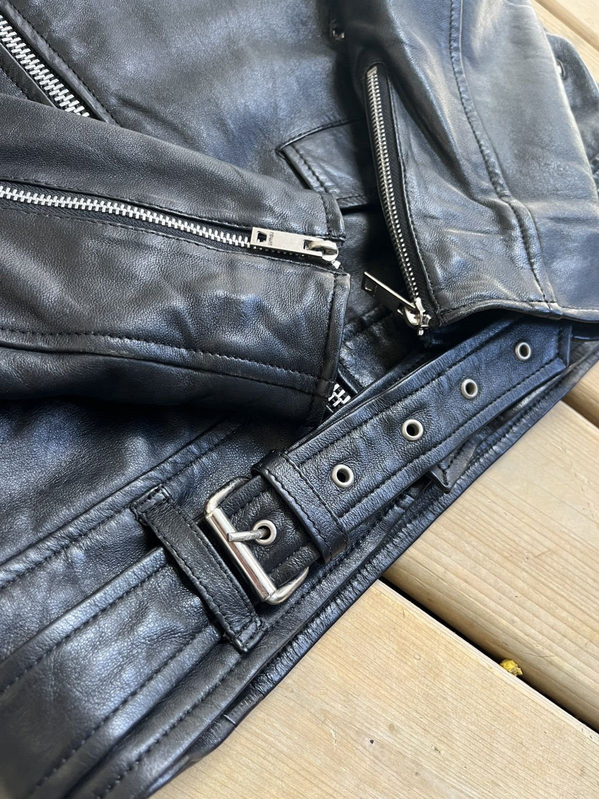 Kollar Clothing LEATHER MOTO BIKER JACKET Size US L / EU 52-54 / 3 - 3 Thumbnail