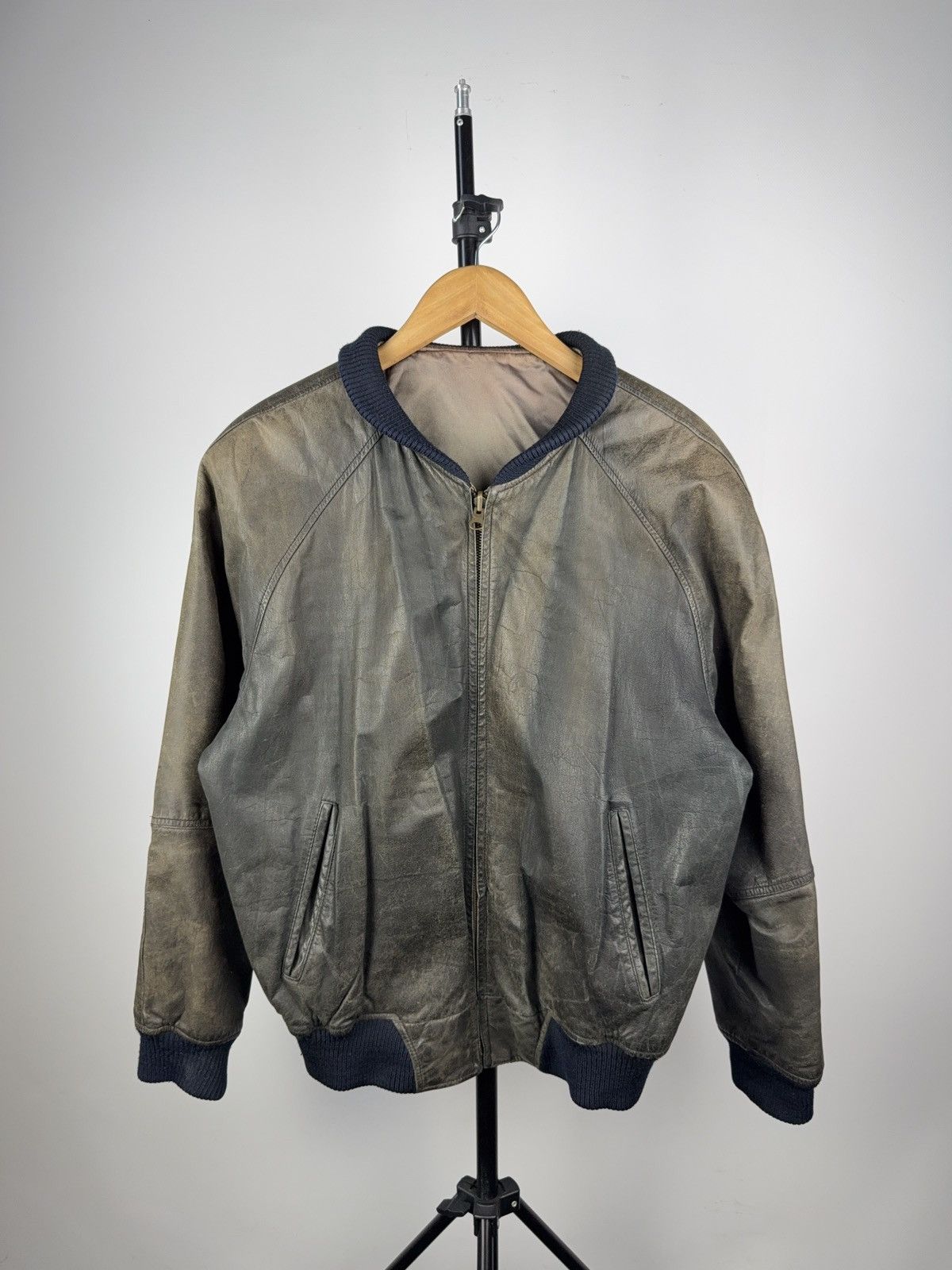 Other Vintage 90s Picdor Club Air Force Leather Bomber Jacket Size US S / EU 44-46 / 1 - 2 Thumbnail