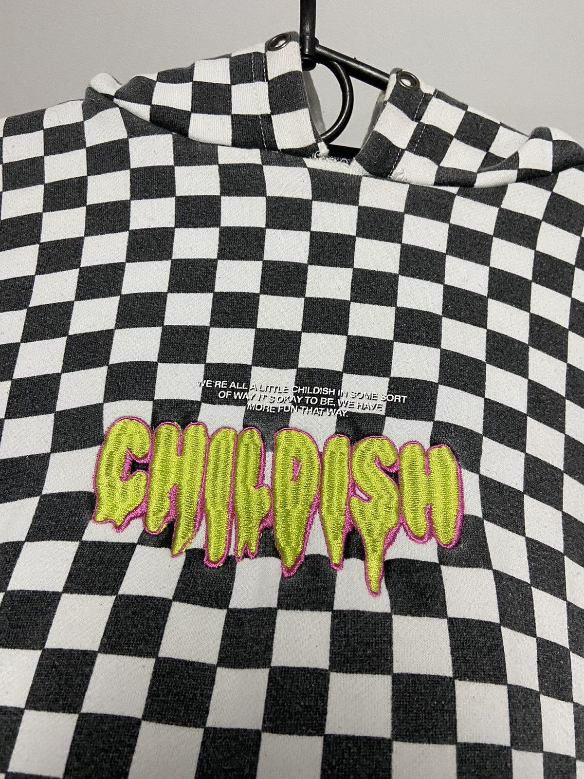 CHILDS × Vintage Childish Vintage Skate Hoodie Big Logo Check Mesh Y2K Size US M / EU 48-50 / 2 - 4 Thumbnail