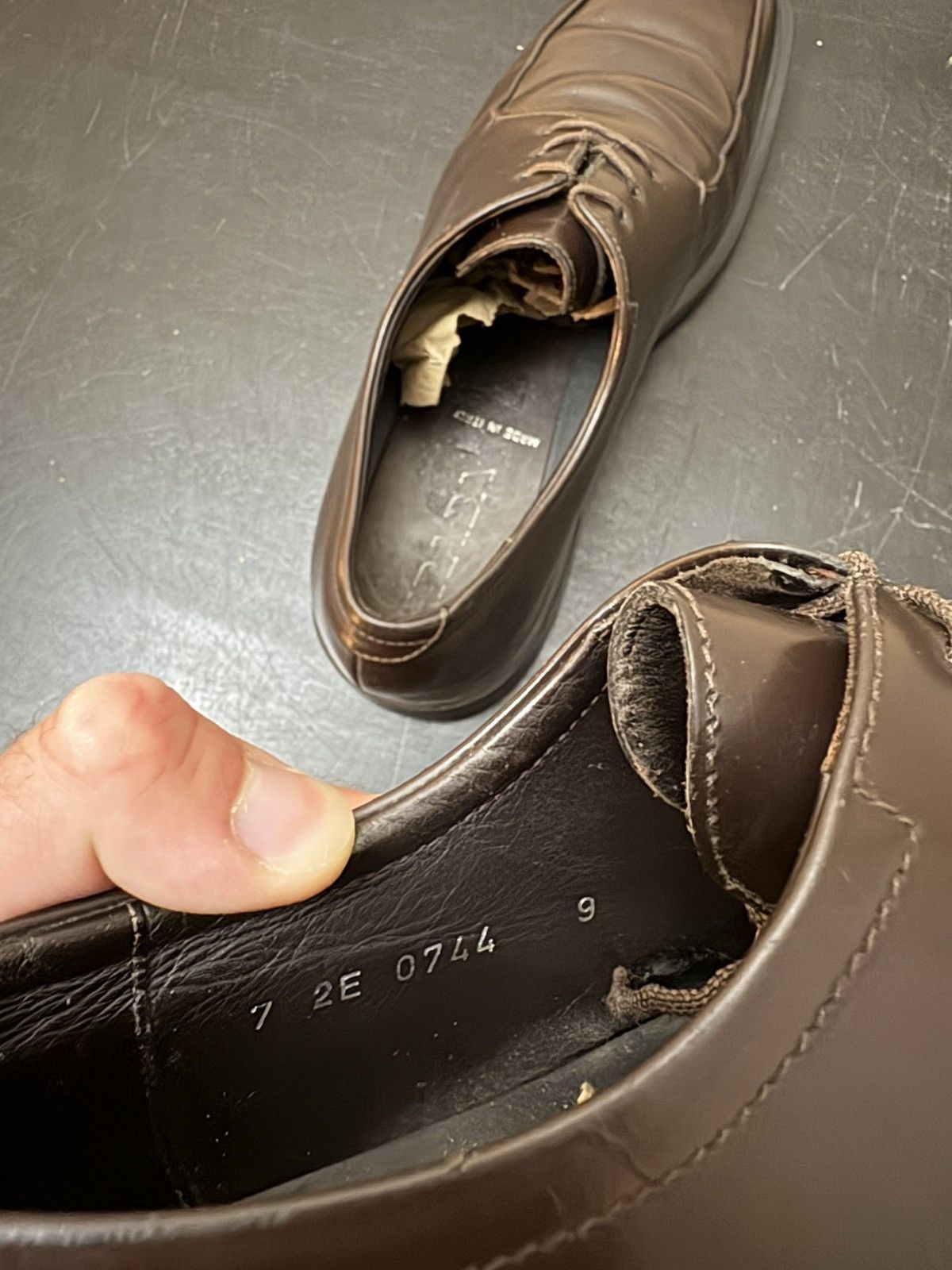 Prada Prada Brushed Leather Lace Up Derby Oxford Dark Brown Size US 9 / EU 42 - 8 Thumbnail