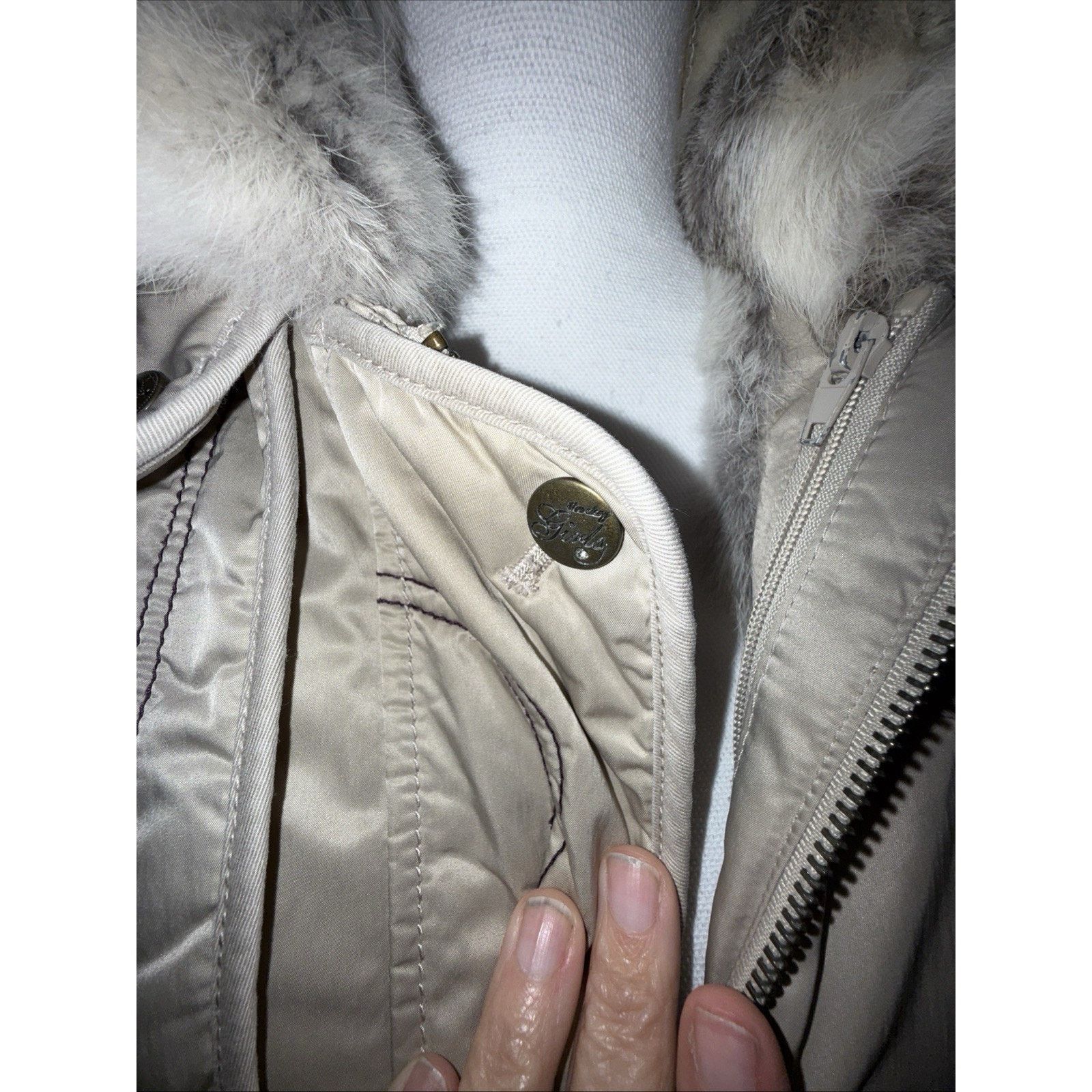 & Other Stories The Day Girls Women's Size Sm Rabbit Fur Hooded Parka Beige Size S / US 4 / IT 40 - 4 Thumbnail