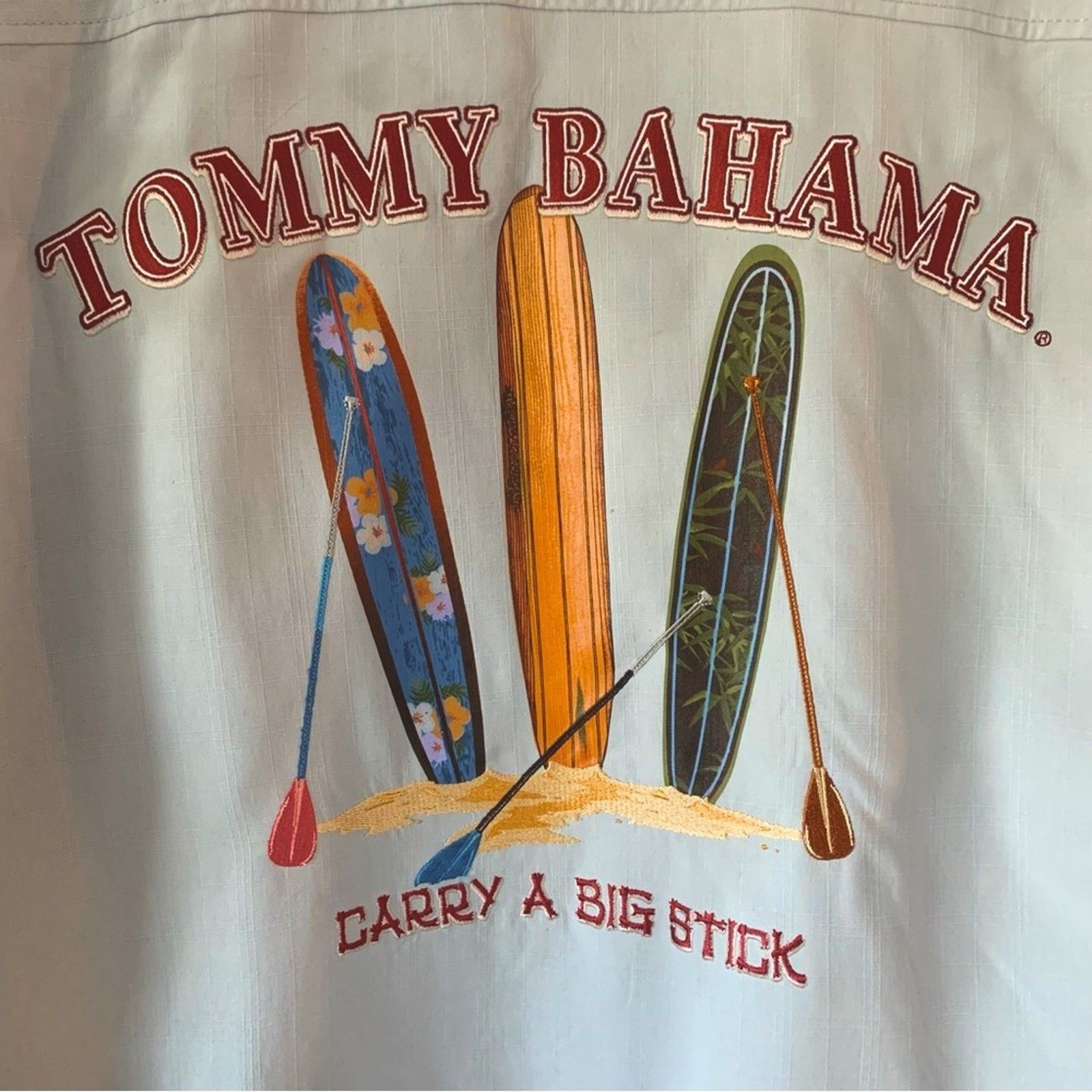 Tommy Bahama Tommy Bahama Silk Carry A Big Stick Embroidery Surfboards Size US S / EU 44-46 / 1 - 2 Thumbnail