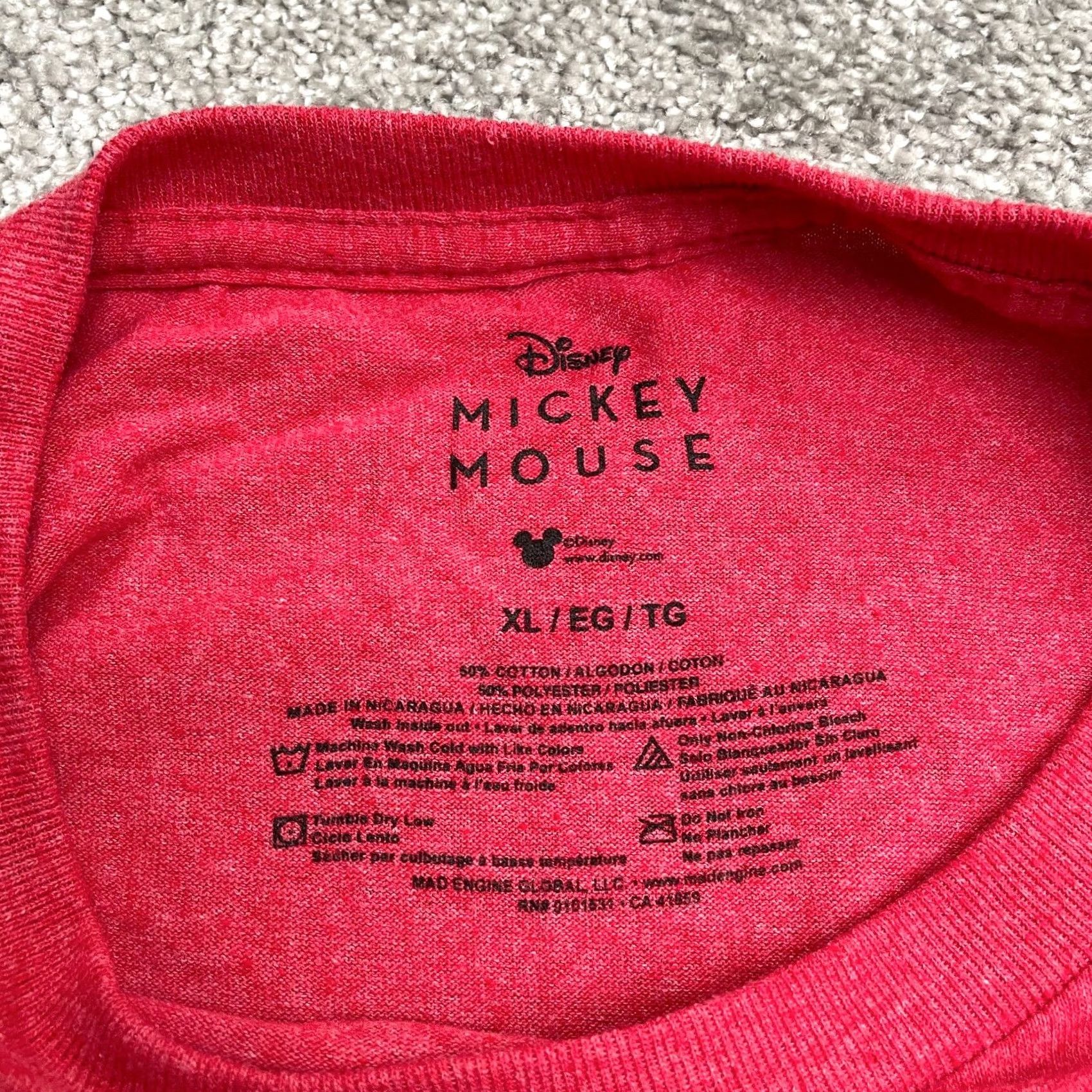 Disney Disney Mickey Mouse Graphic T-Shirt Mens XL Red Crew Neck Short Sleeve Tee Top Size US XL / EU 56 / 4 - 4 Thumbnail