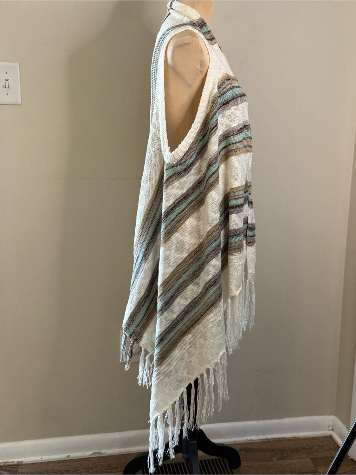 Other Grace & Emma long line knit cardiga fringe boho stripes M/L Size M / US 6-8 / IT 42-44 - 2 Thumbnail