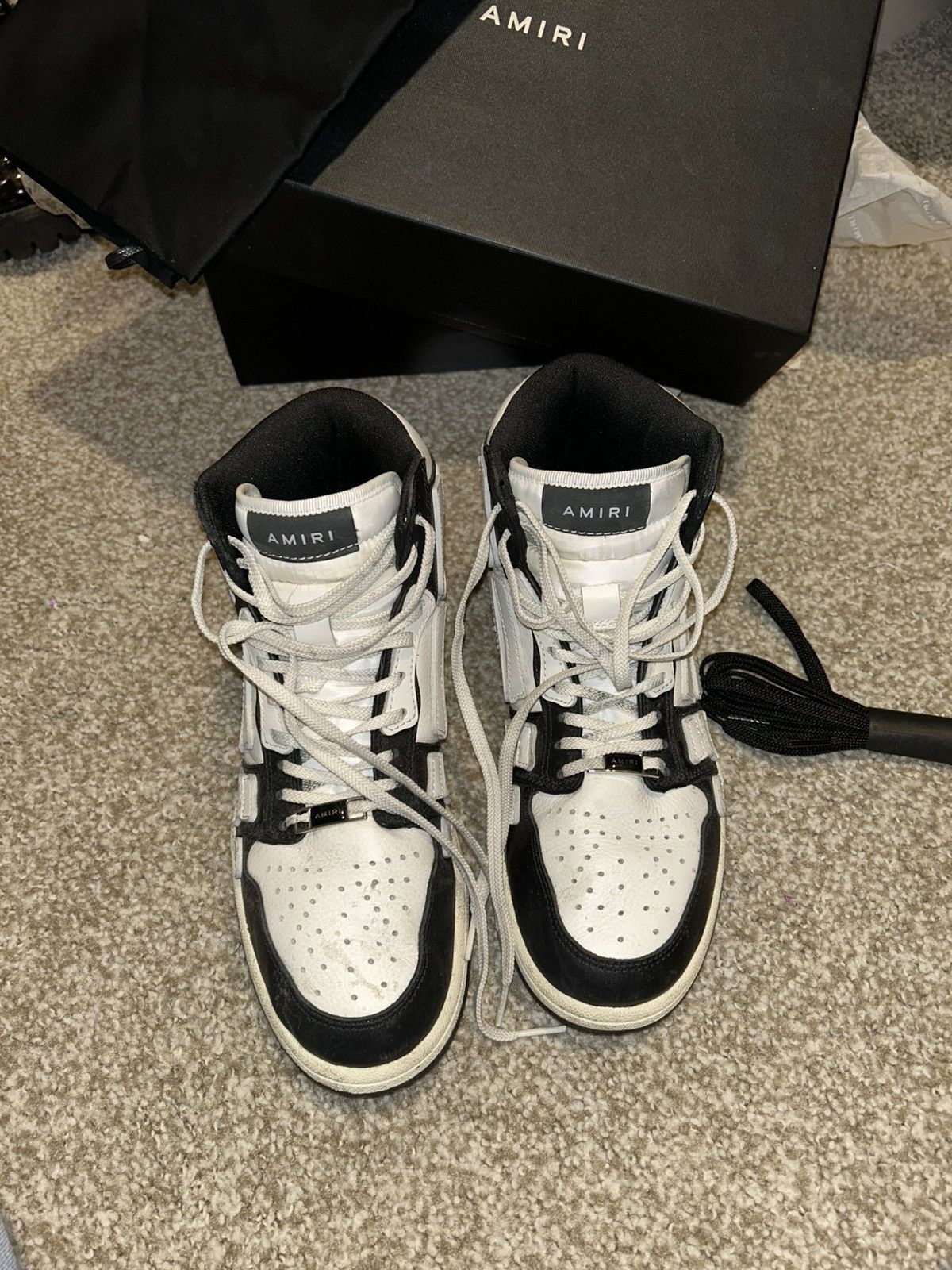 Amiri AMIRI Black and White Womens Skel High-Top Sneakers Size US 8.5 / IT 38.5 - 1 Thumbnail