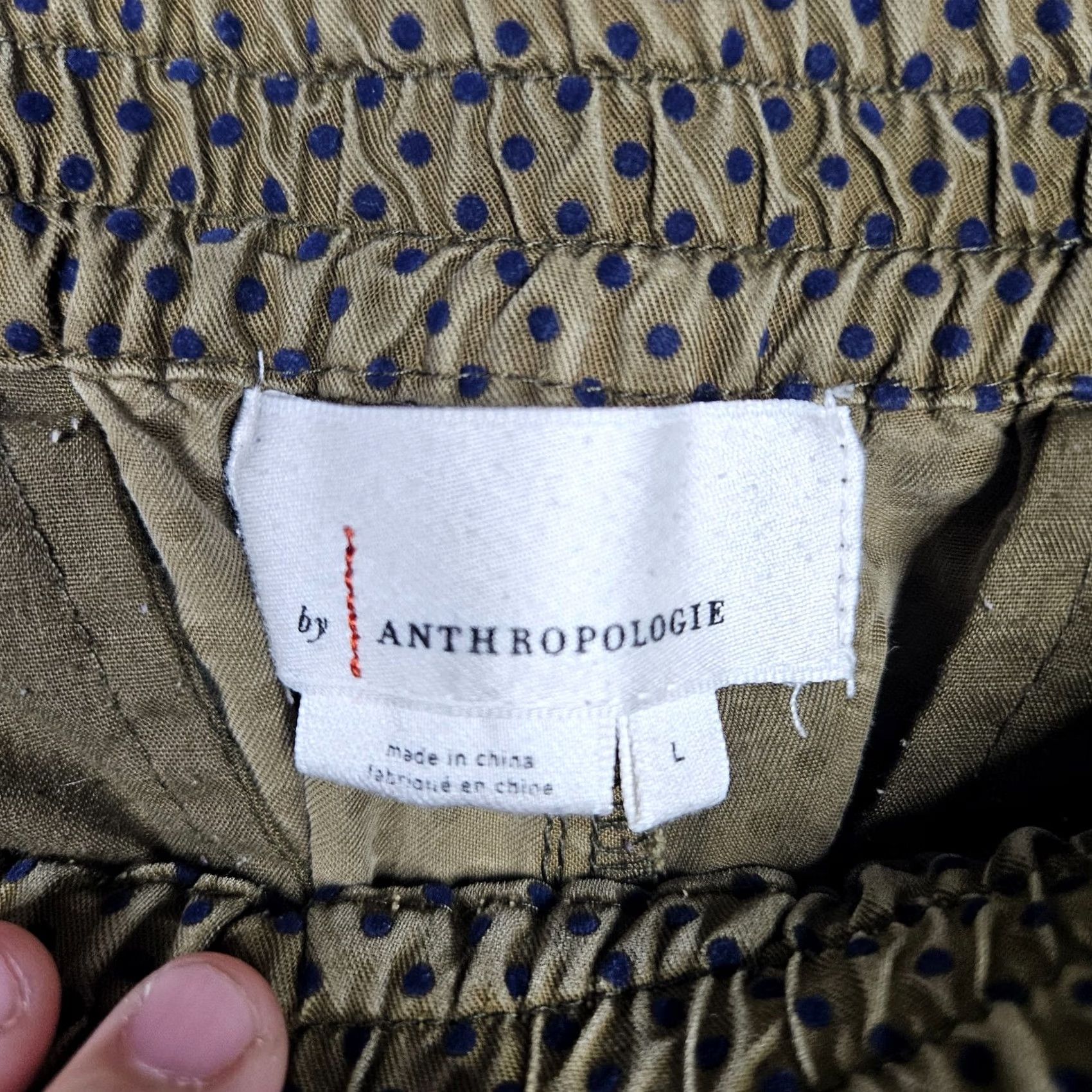 Anthropologie By Anthropologie Polka dot Army Green Jogger Pants L Women Regular Lyocell Green Polka Dot Jogger Casual Fall Spring Summer Winter Size 36" / US 14 / IT 50 - 3 Thumbnail