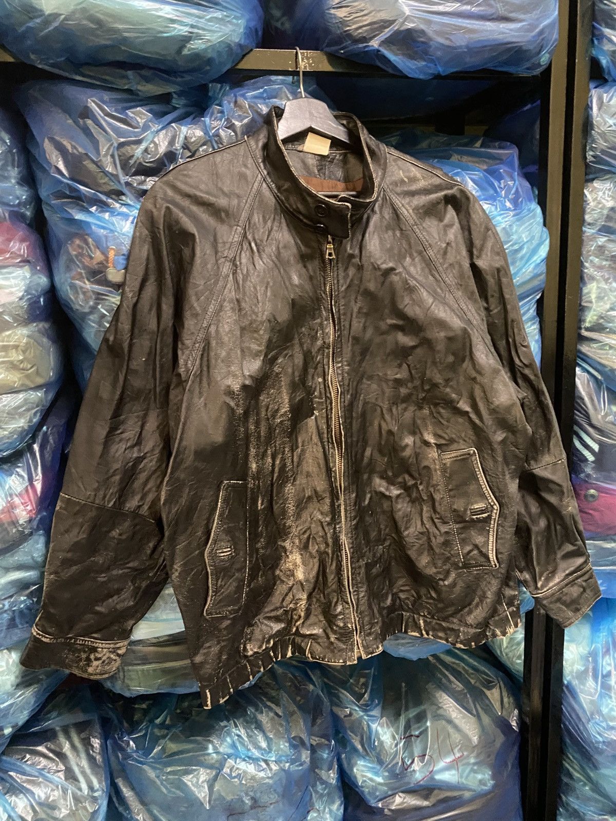 Paul Stuart Vintage Made in Italy Black Genuine Leather Moto Jacket Size US L / EU 52-54 / 3 - 3 Thumbnail