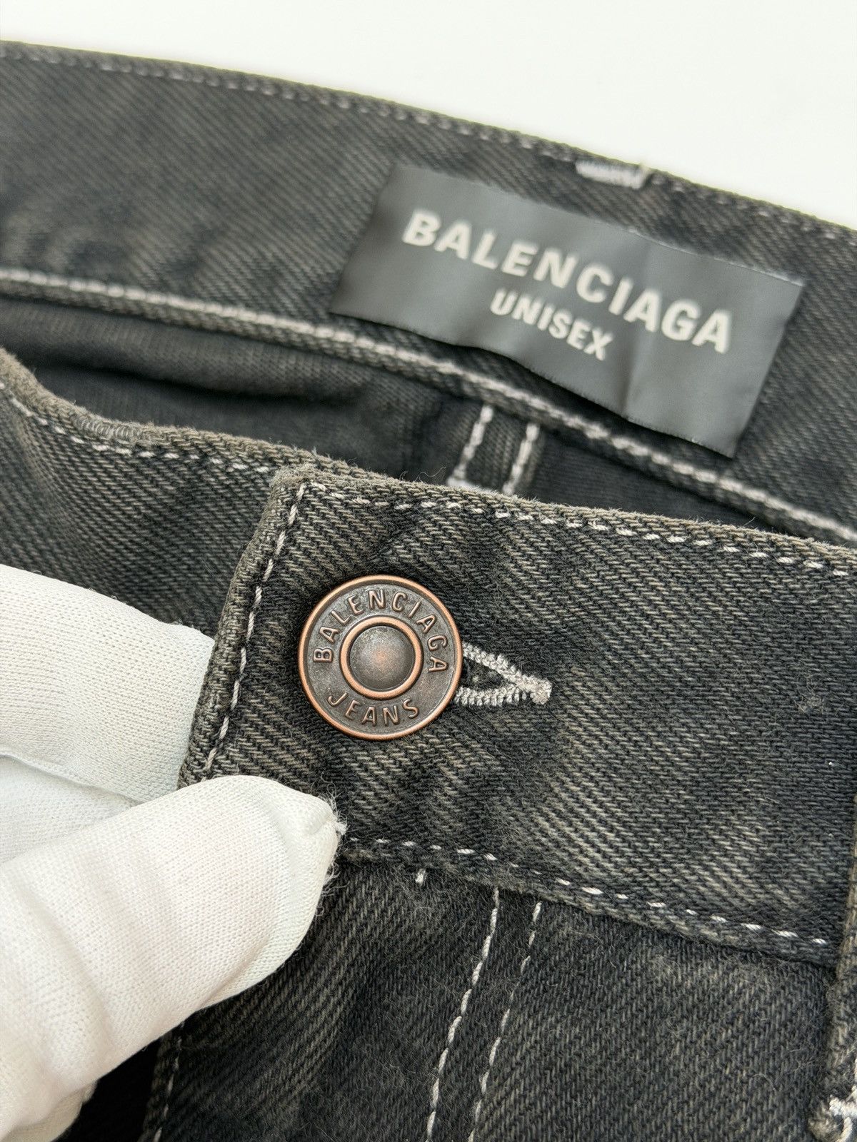 Balenciaga Balenciaga Destroyed Straight Denim Pant Anthracite Size US 30 / EU 46 - 9 Thumbnail