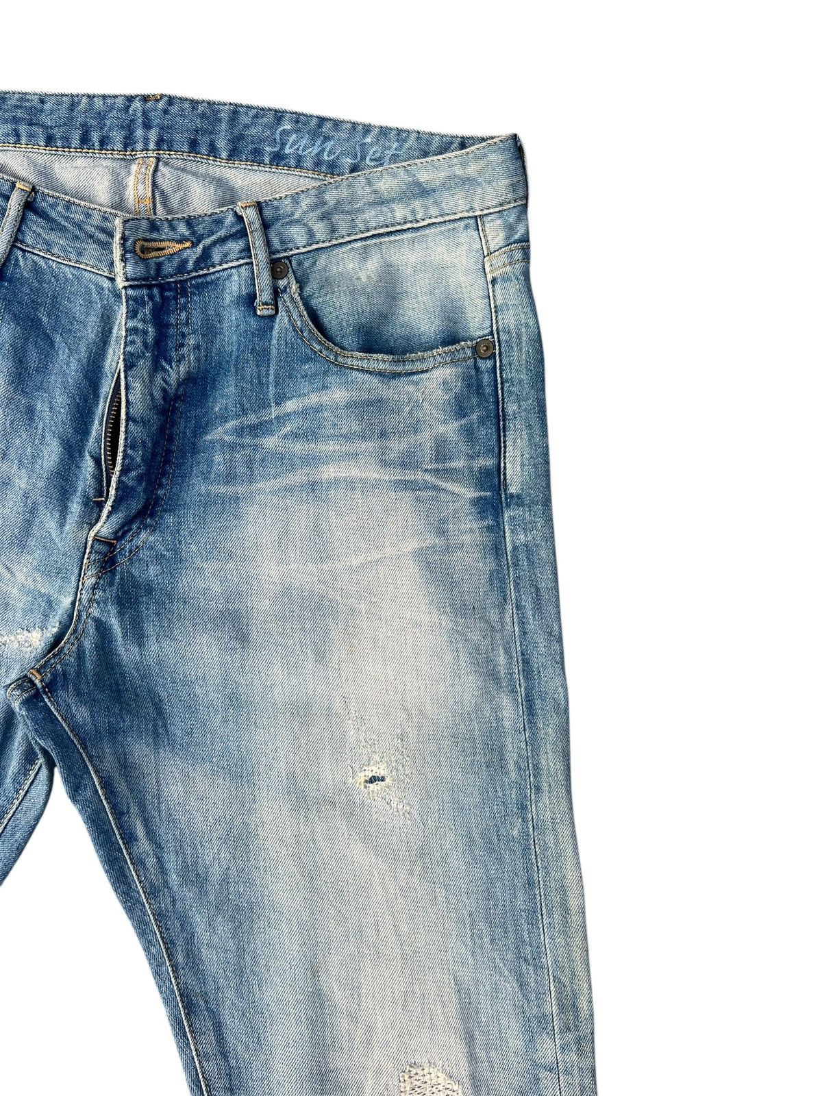 Japan Blue Jeans Dirty Mud Japan Blue Distressed Denim Stretch Sun Set Jeans Size US 32 / EU 48 - 9 Thumbnail