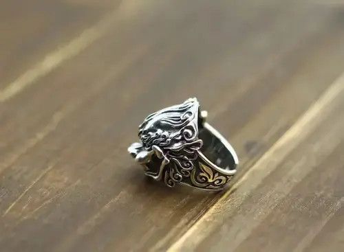 Jewelry × Sterling Silver Adjustable Sterling Silver 925 Dragon Ring Size ONE SIZE - 2 Thumbnail