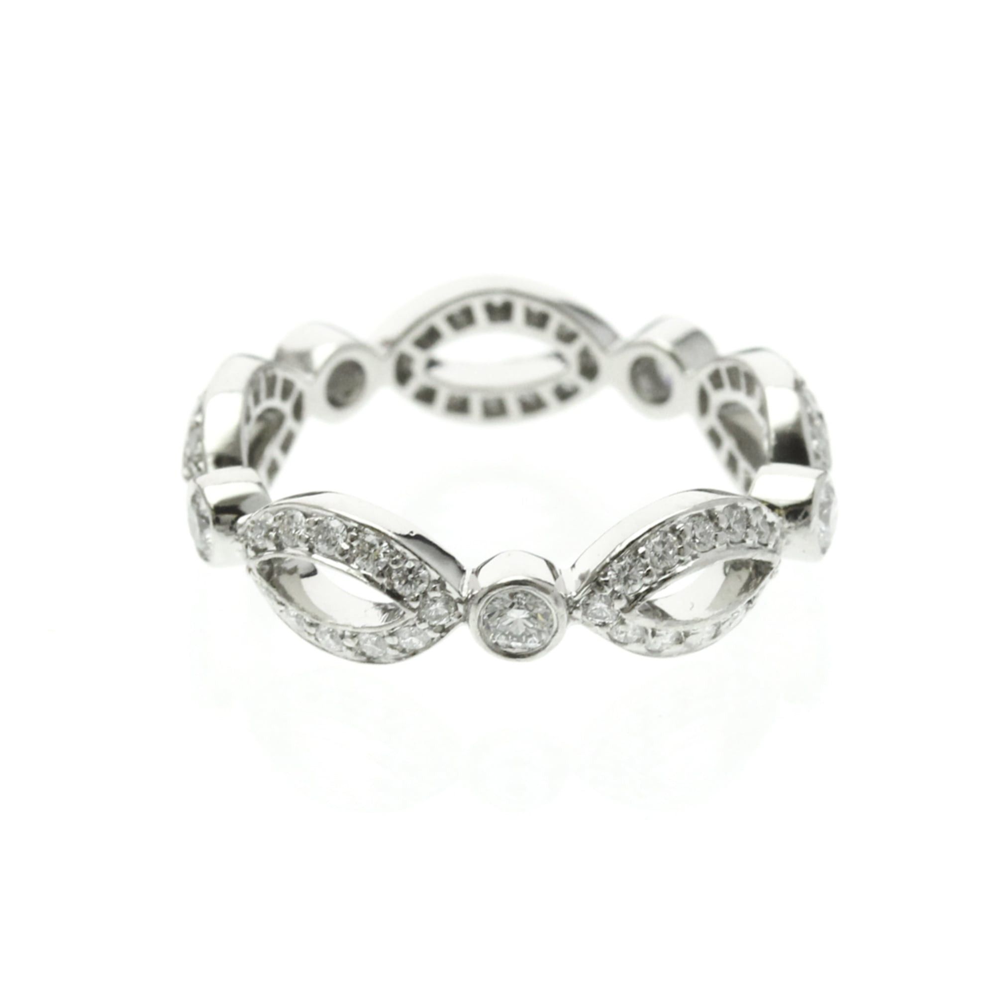 Tiffany & Co. Tiffany Open Marquise Ring With Diamonds Platinum Fashion Diamond Band Ring Silver Size ONE SIZE - 1 Thumbnail