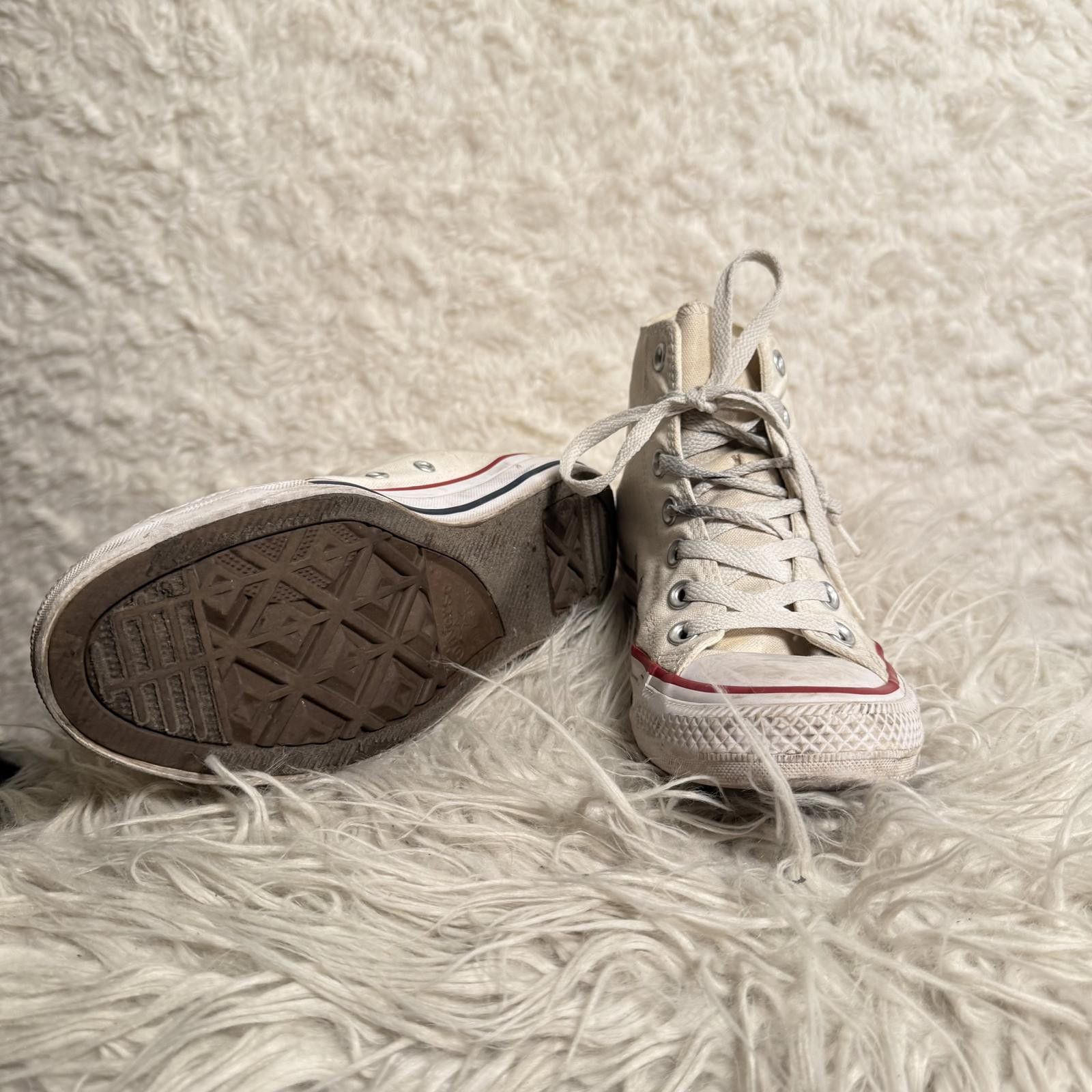Converse cream converse chuck taylor high tops Size US 7.5 / IT 37.5 - 3 Thumbnail
