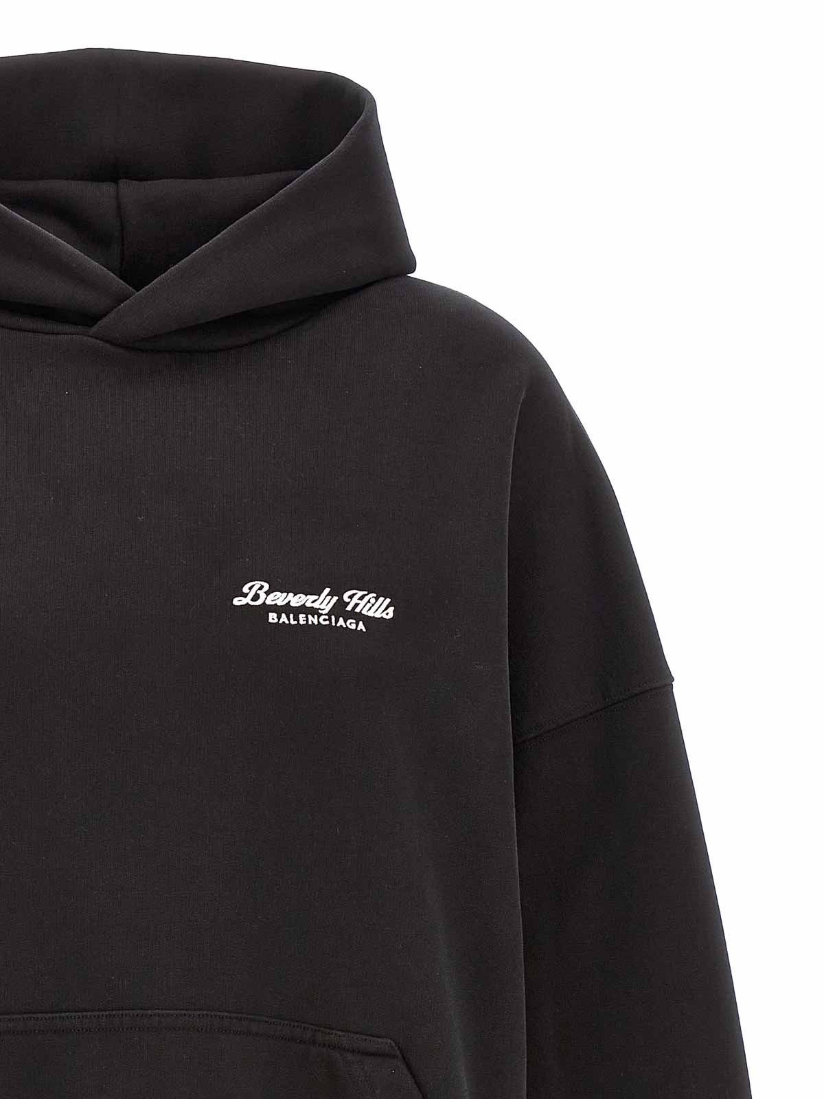 Balenciaga o1srvl11e1025 Beverly Hills Hoodie Oversized in Black Size US L / EU 52-54 / 3 - 3 Thumbnail