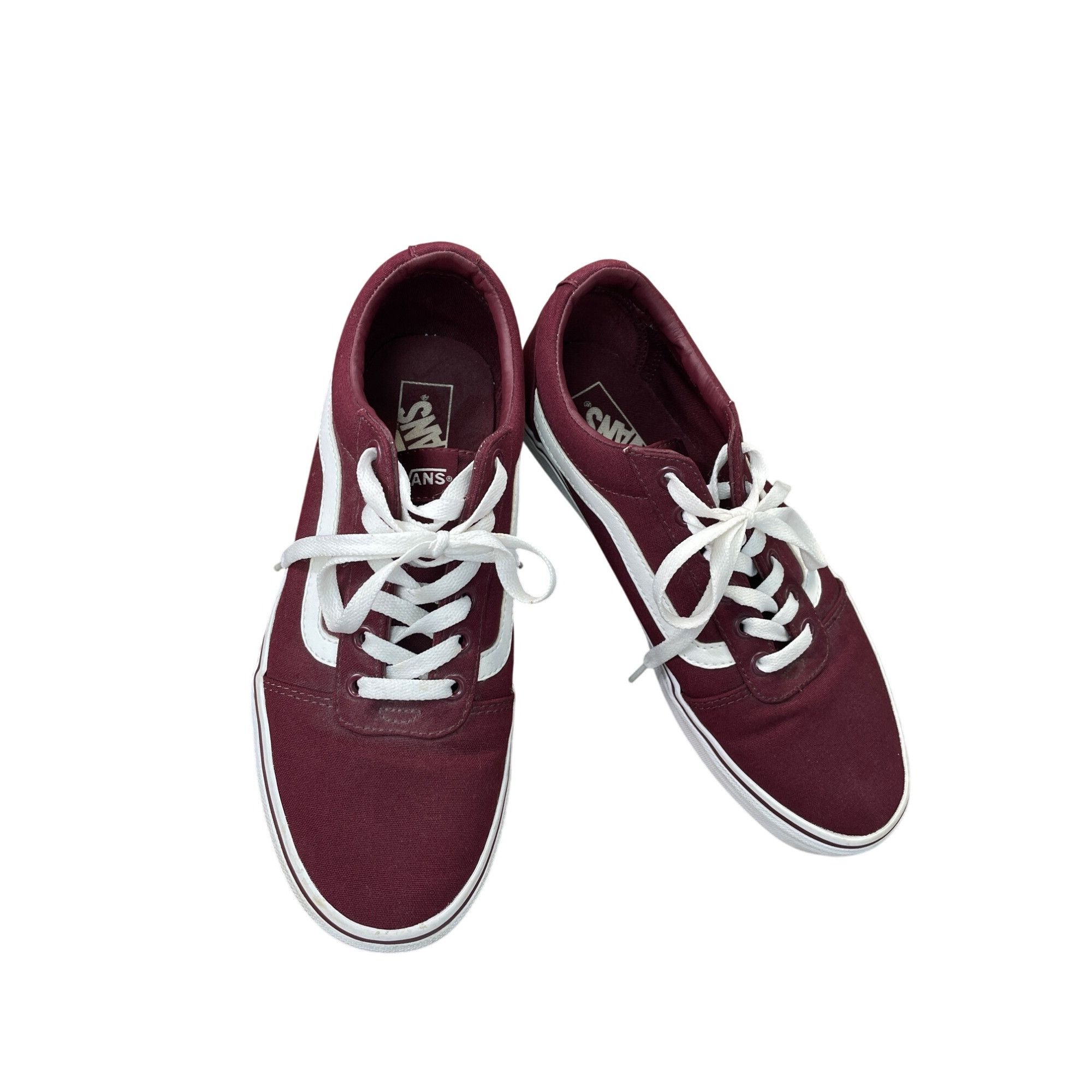 Vans Vans Womens Old Skool Burgundy/White Canvas skate Sneakers S Size US 10 / IT 40 - 15 Thumbnail